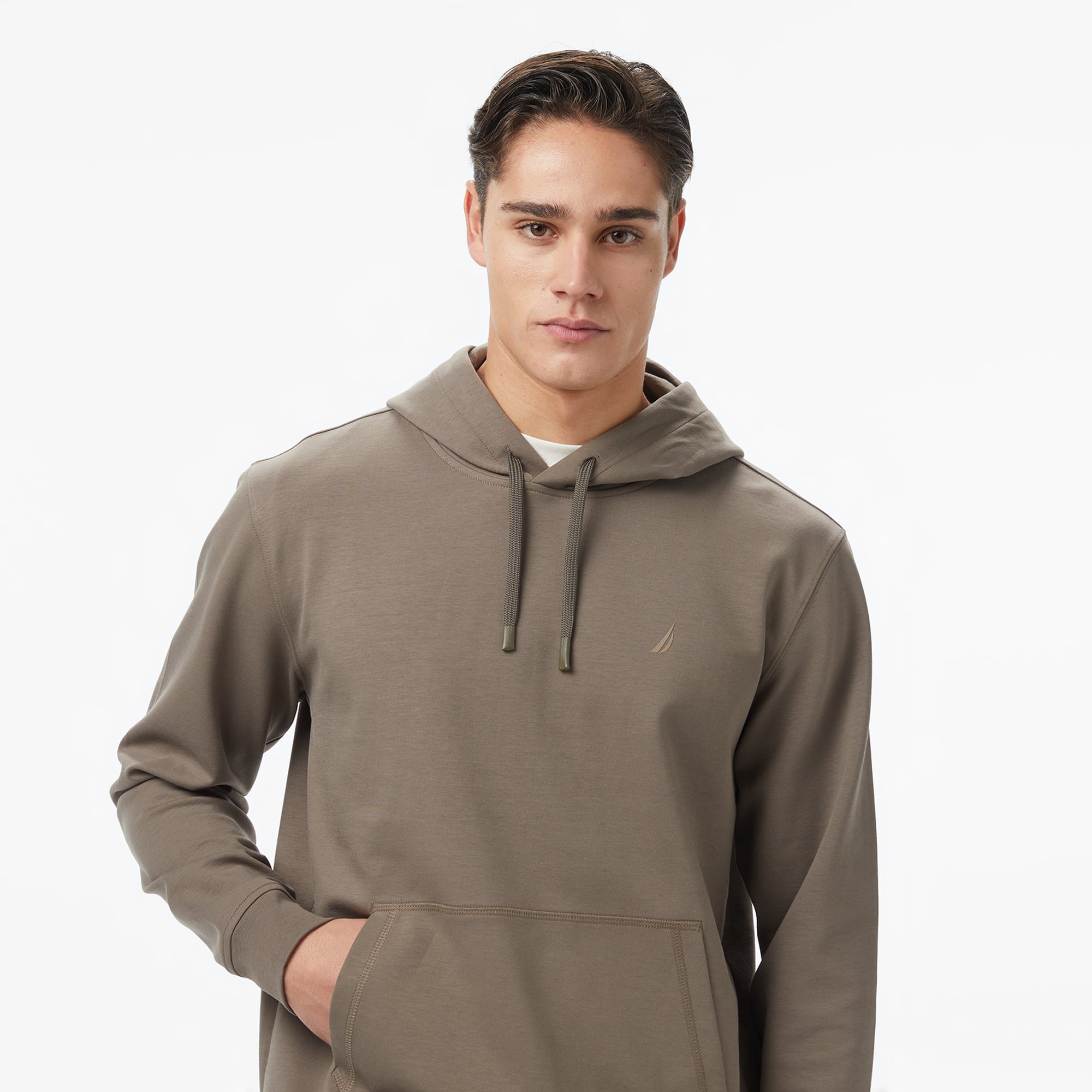 Nautica Erkek Kahverengi Classic Fit Kapüşonlu Sweatshirt