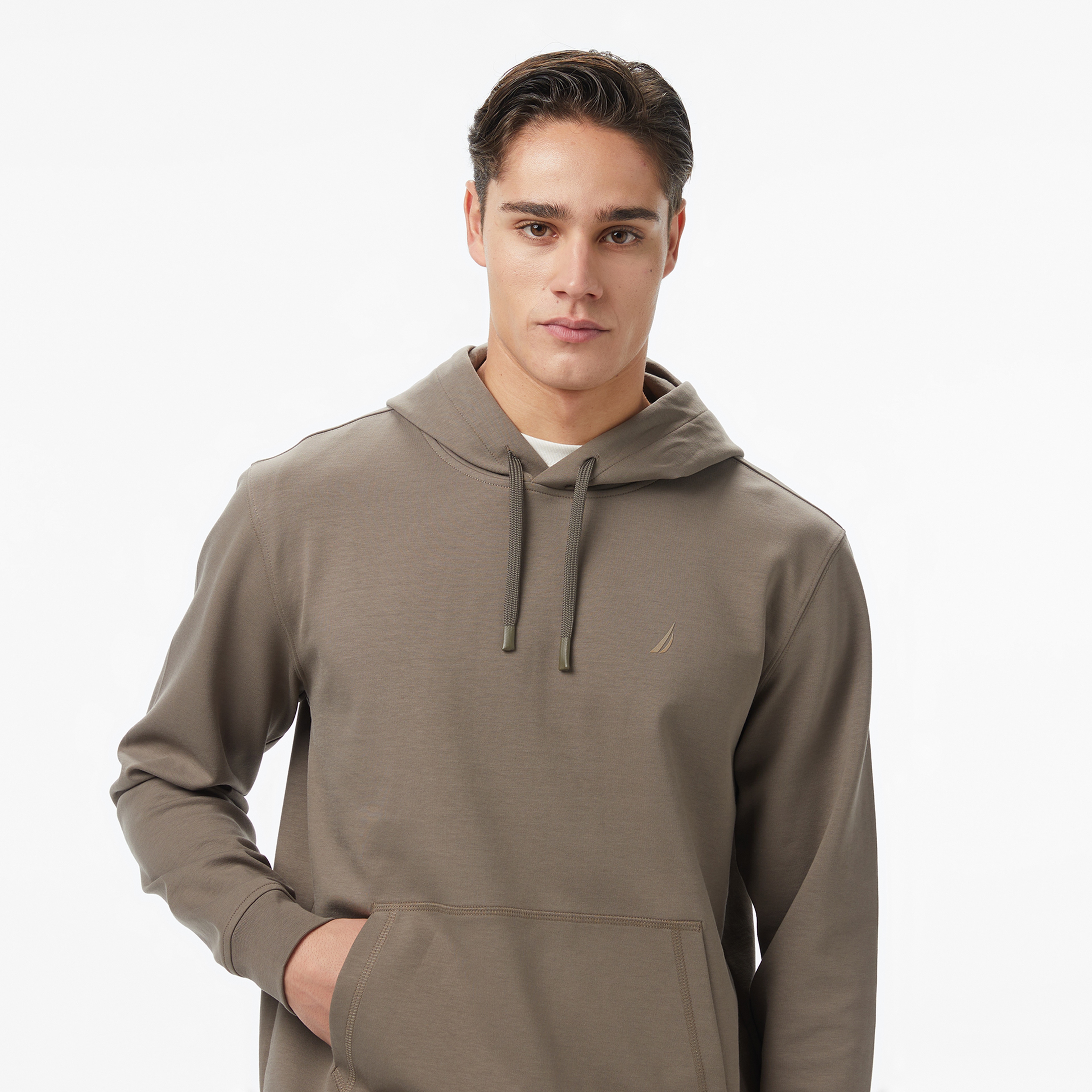 Nautica Erkek Kahverengi Classic Fit Kapüşonlu Sweatshirt