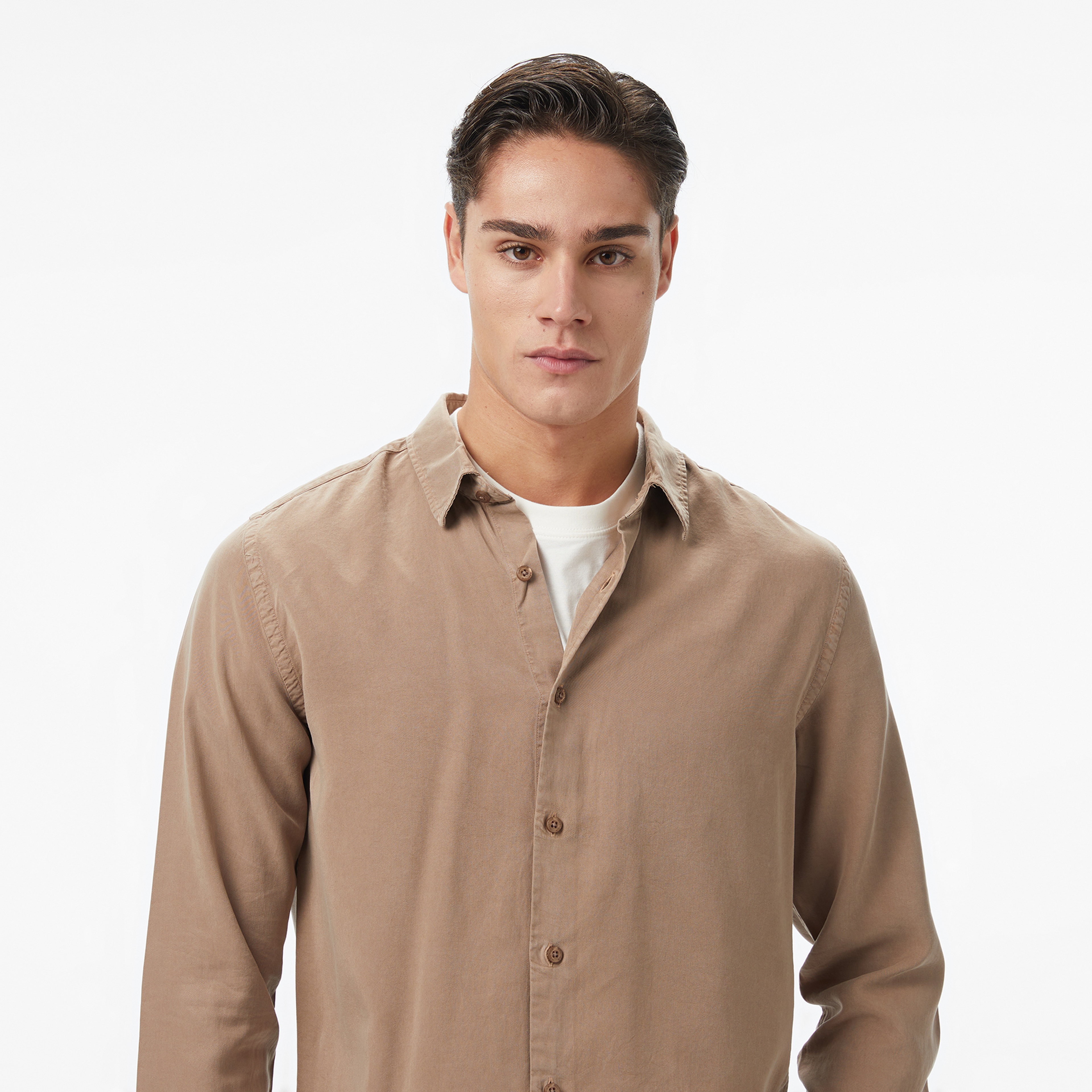 Nautica Erkek Bej Classic Fit Gömlek