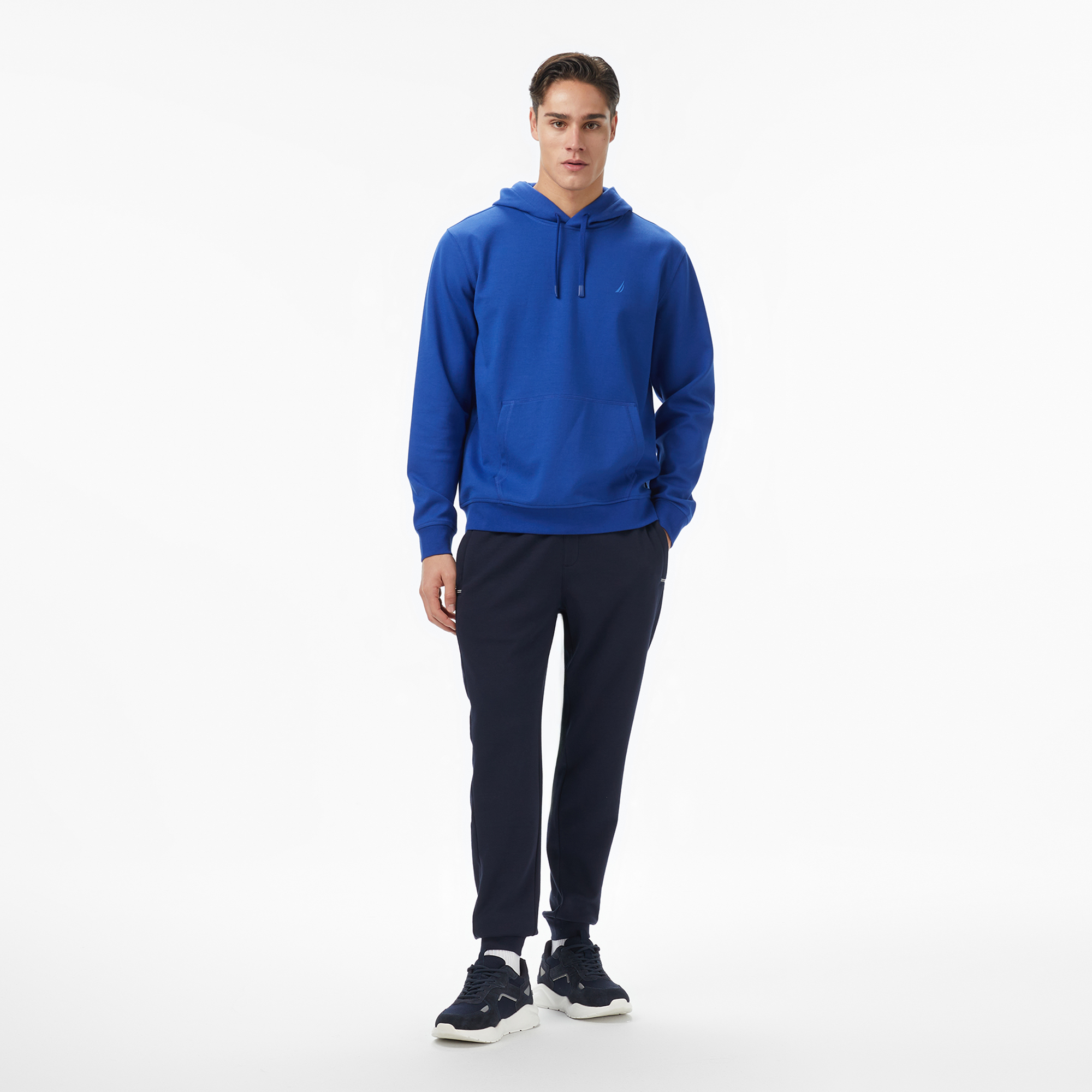 Nautica Erkek Mavi Classic Fit Kapüşonlu Sweatshirt