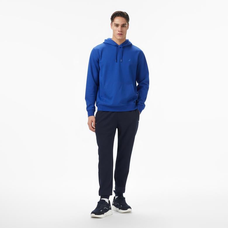 Nautica Erkek Mavi Classic Fit Kapüşonlu Sweatshirt