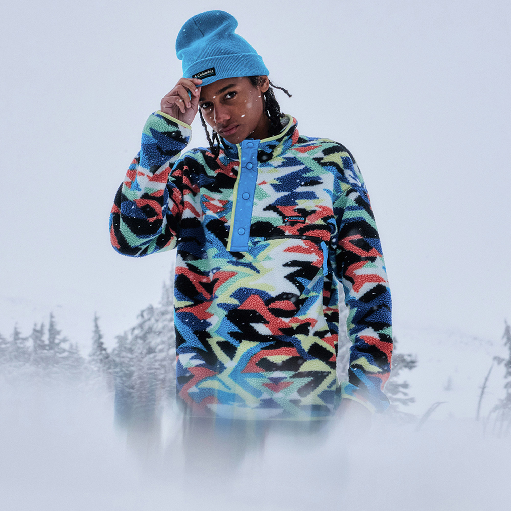 Snap-on 　オリコン BWL4800R Columbia Helvetia II Printed Half Snap Fleece Erkek Lacivert