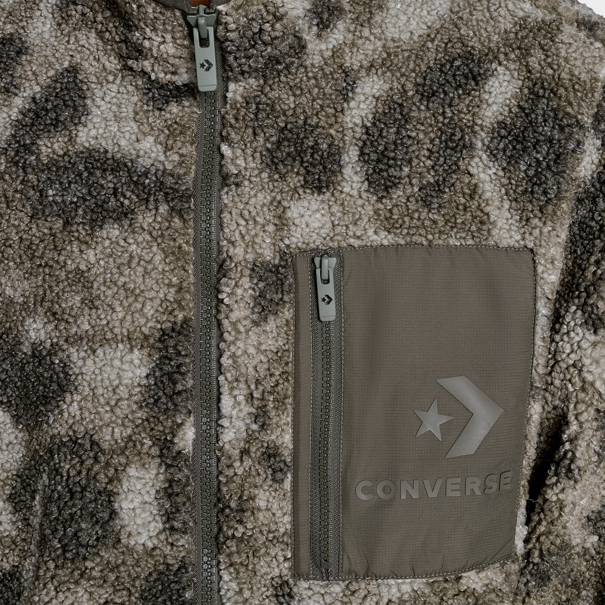 Converse Contrast Sherpa Erkek Haki Ceket