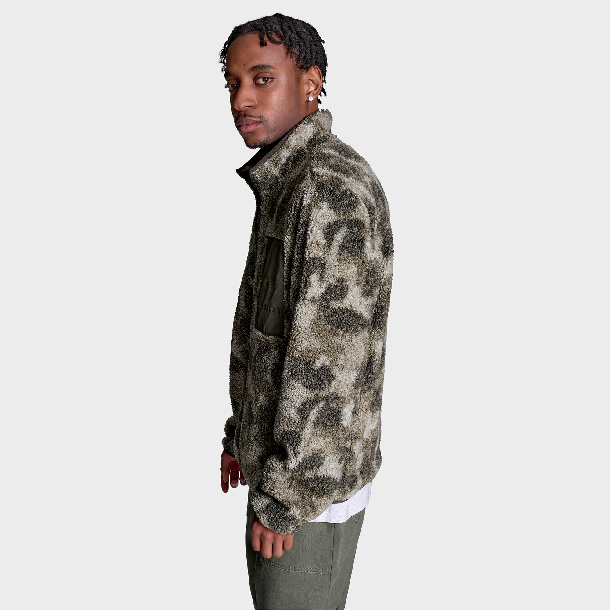 Converse Contrast Sherpa Erkek Haki Ceket