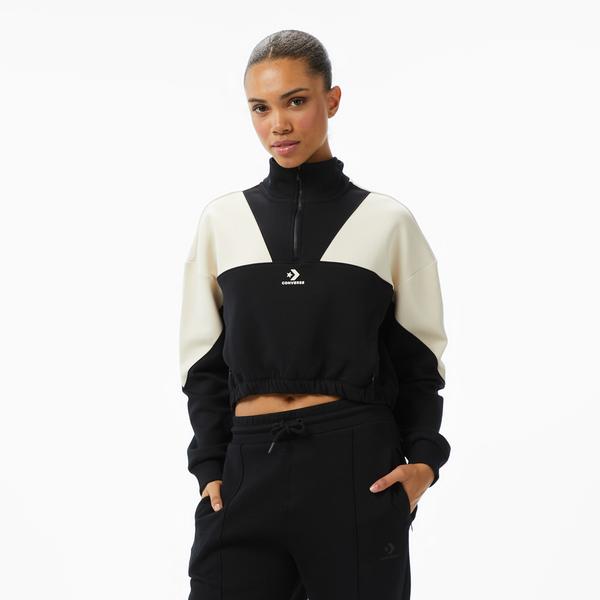 Converse Crop Kadın Siyah Sweatshirt