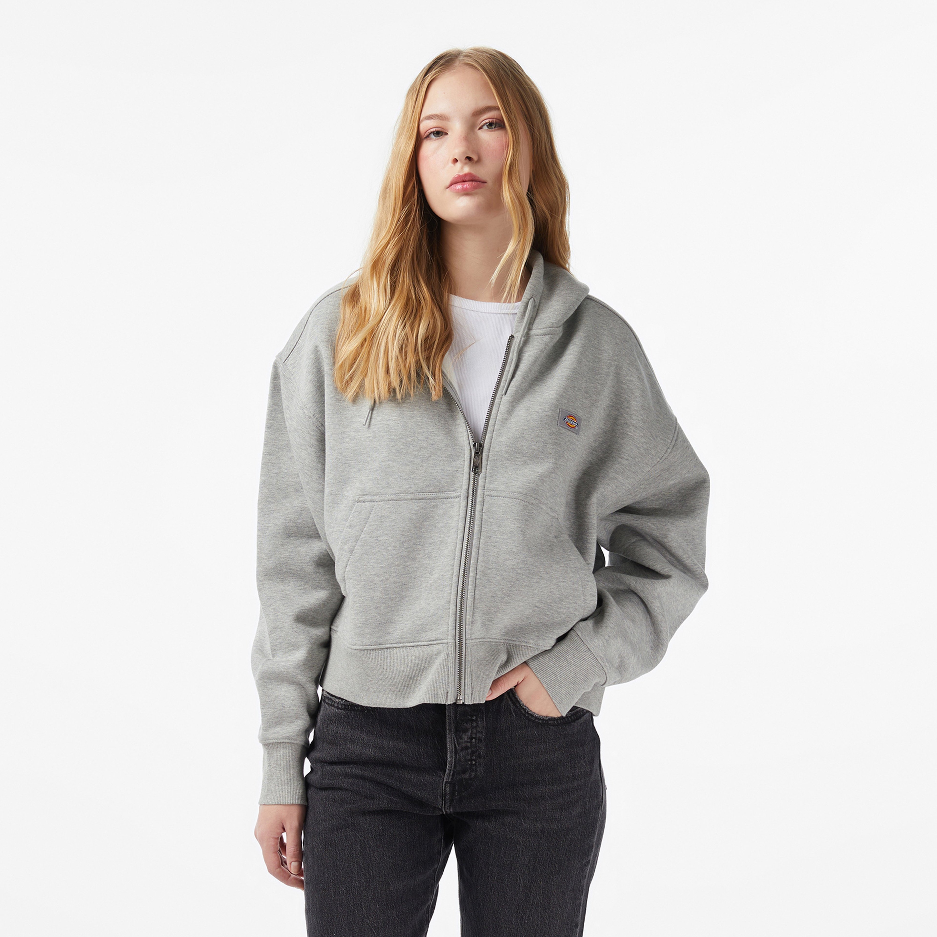 Dickies Oakport Full Zip Kadın Gri Sweatshirt