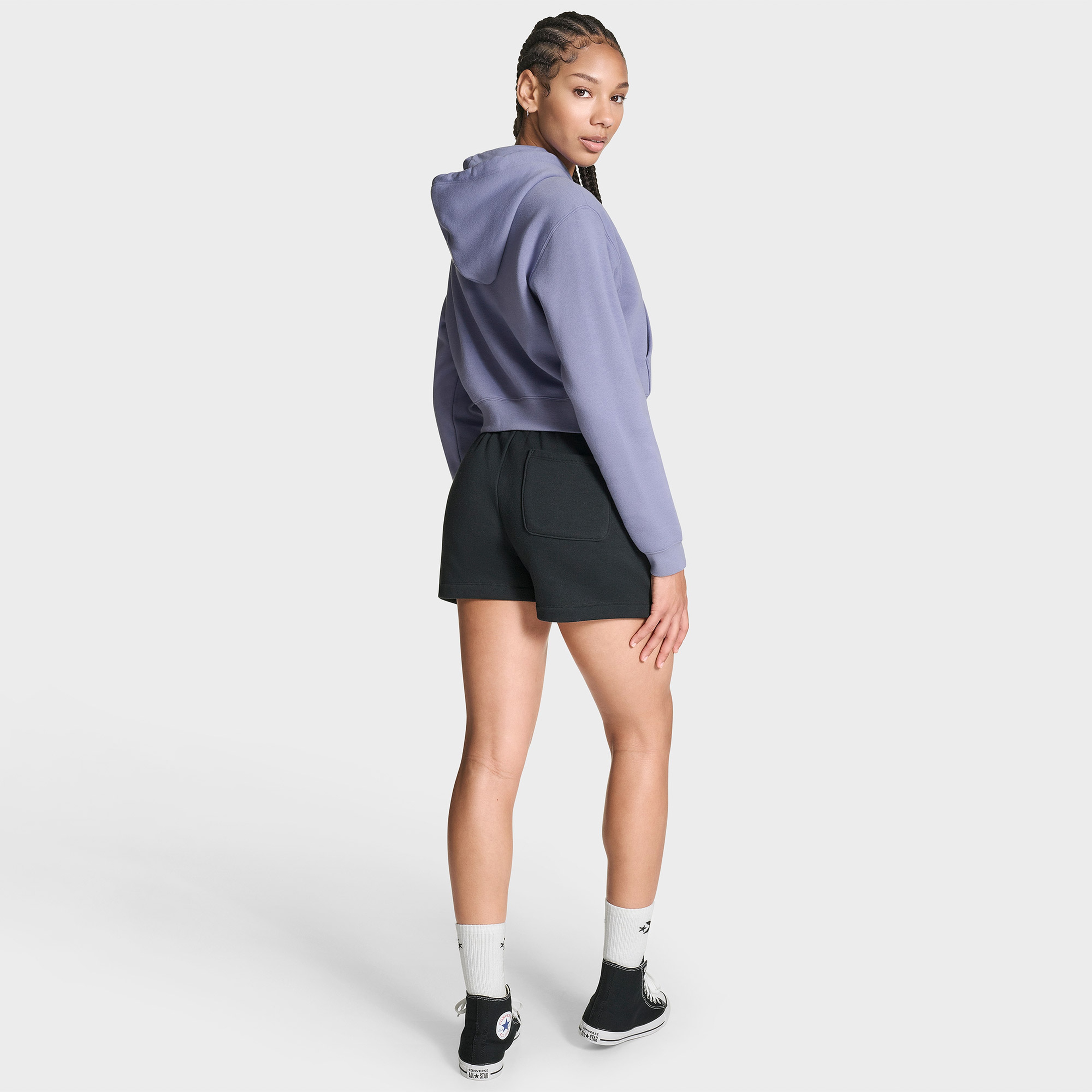 Converse Chuck Cropped Kadın Mor Swetshirt