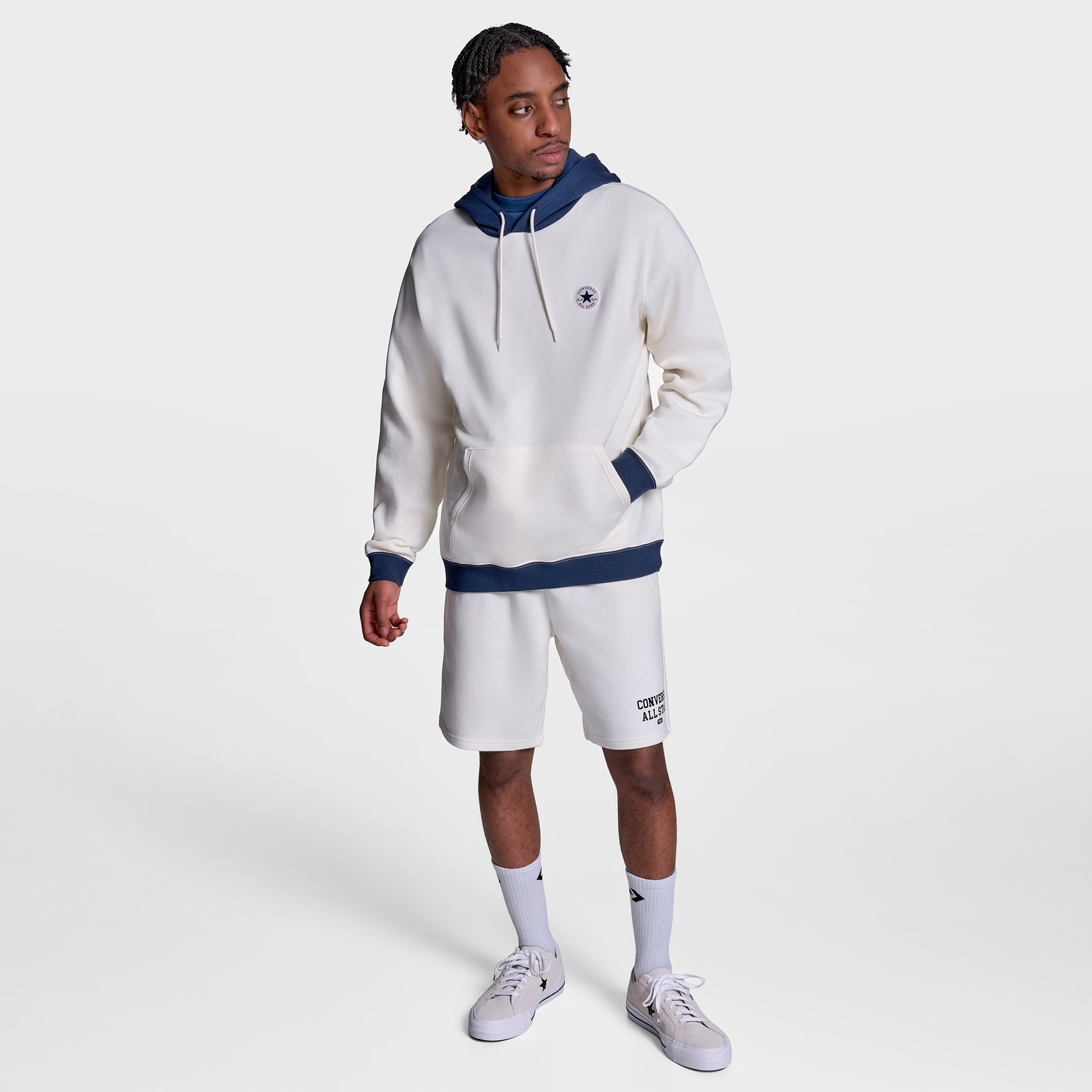 Converse Standard Fit Core Chuck Patch Erkek Krem Sweatshirt