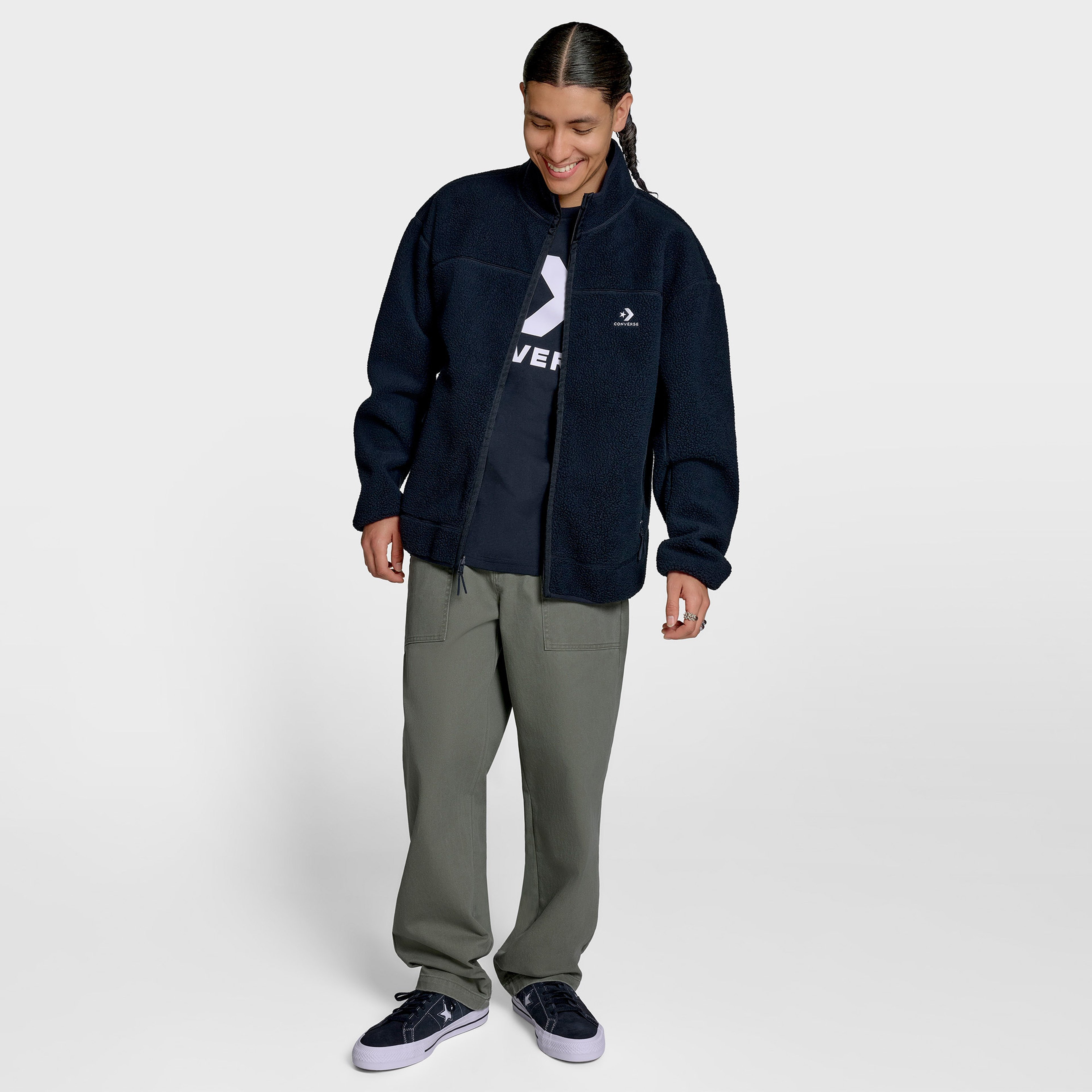 Converse High Pile Fleece Erkek Siyah Ceket