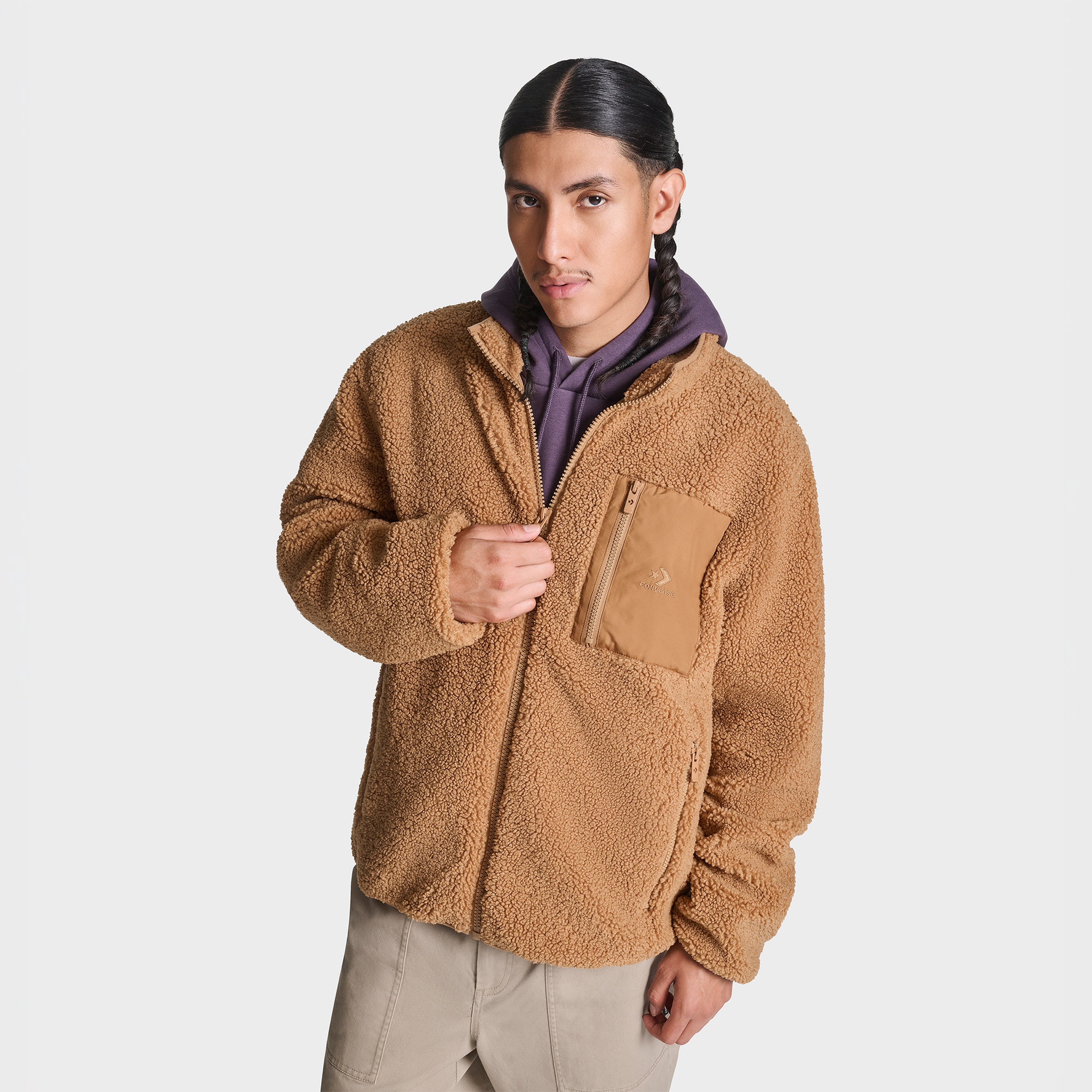 Converse Contrast Sherpa Erkek Kahverengi Ceket