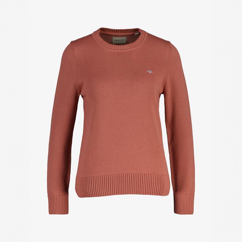 GANT Kadın Pembe Regular Fit Bisiklet Yaka Triko Kazak