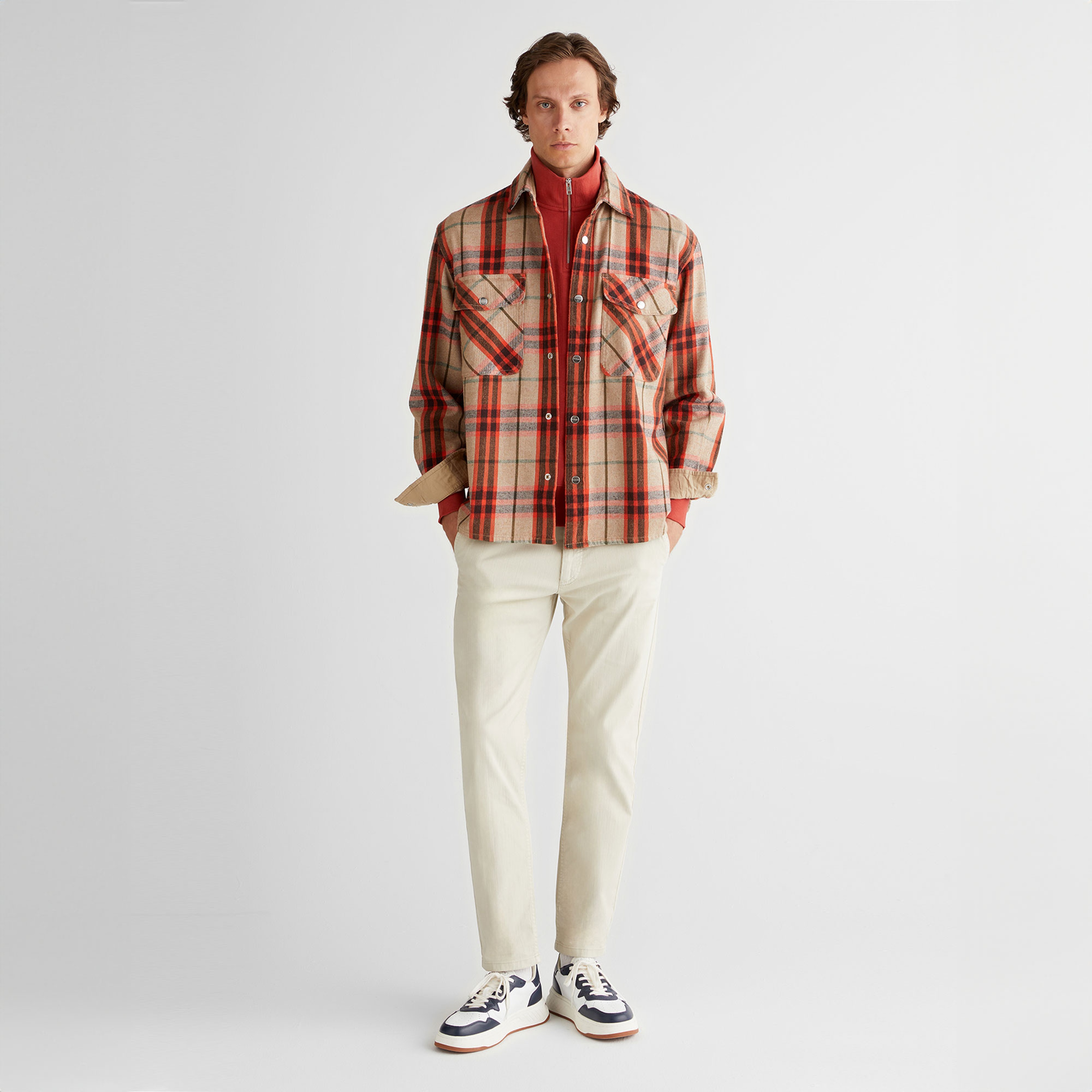 GANT Erkek Turuncu Relaxed Fit Bisiklet Yaka Gömlek