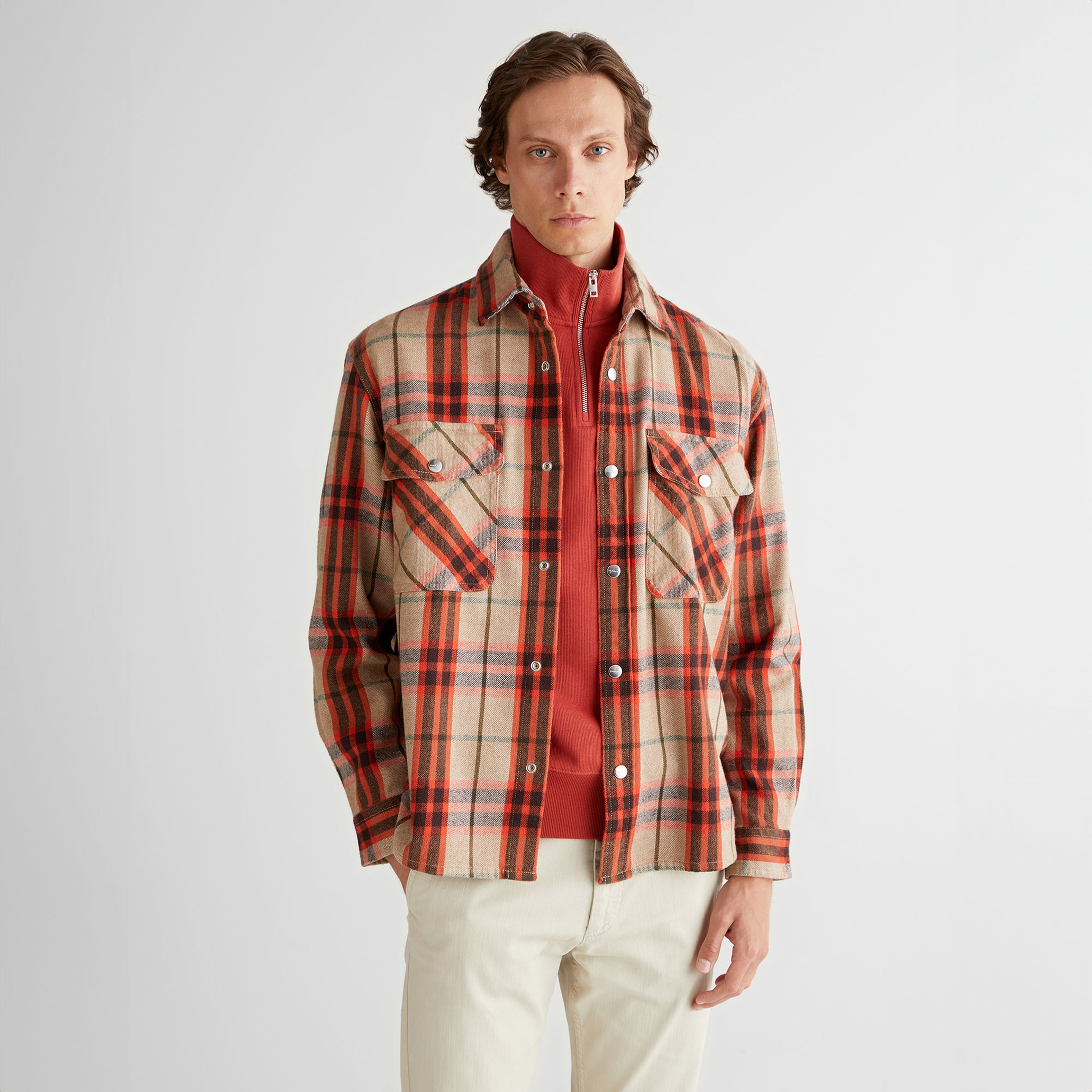 GANT Erkek Turuncu Relaxed Fit Bisiklet Yaka Gömlek