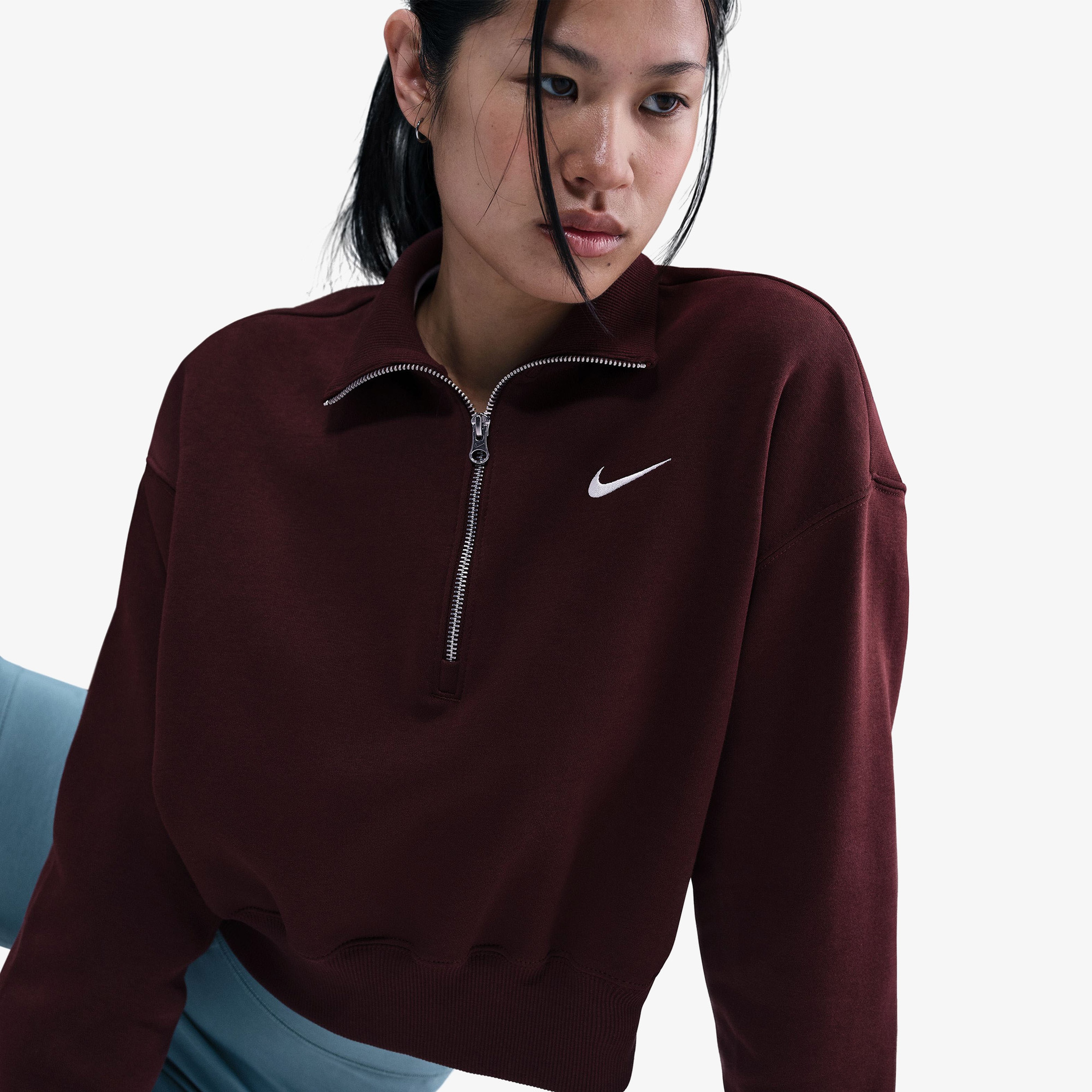 Nike Sportswear Phoenix Fleece Kadın Bordo Sweatshirt