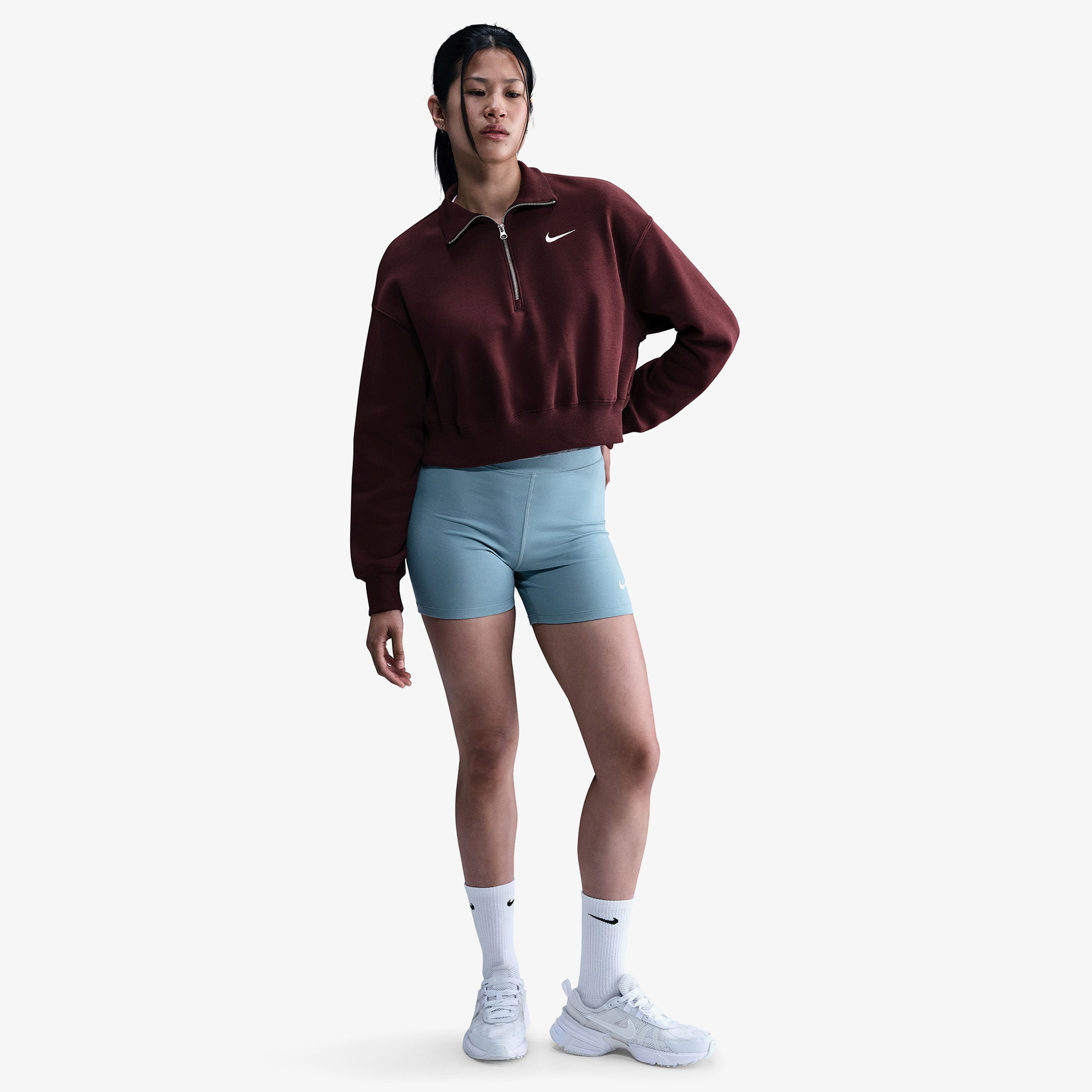 Nike Sportswear Phoenix Fleece Kadın Bordo Sweatshirt