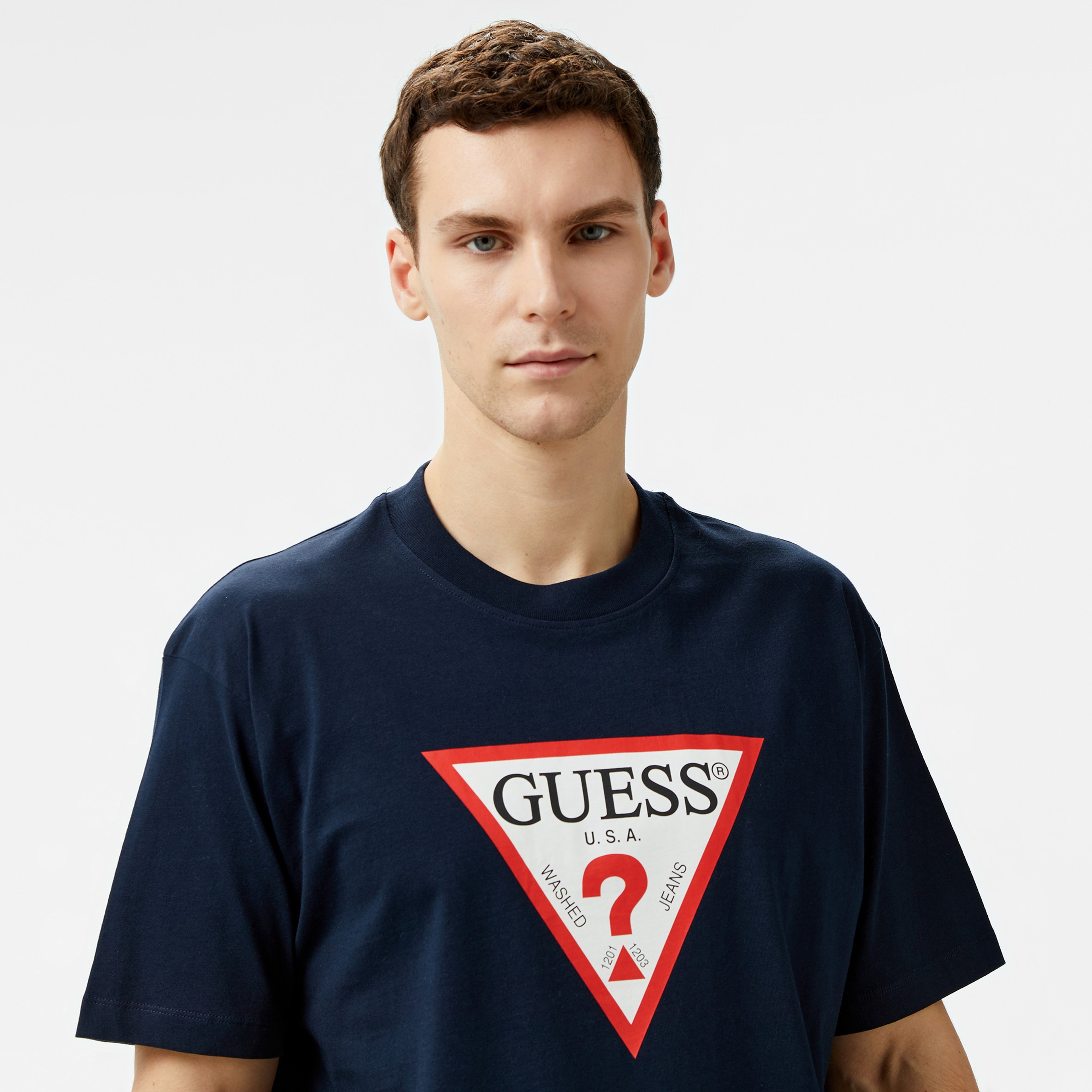 Guess Erkek Lacivert T-Shirt