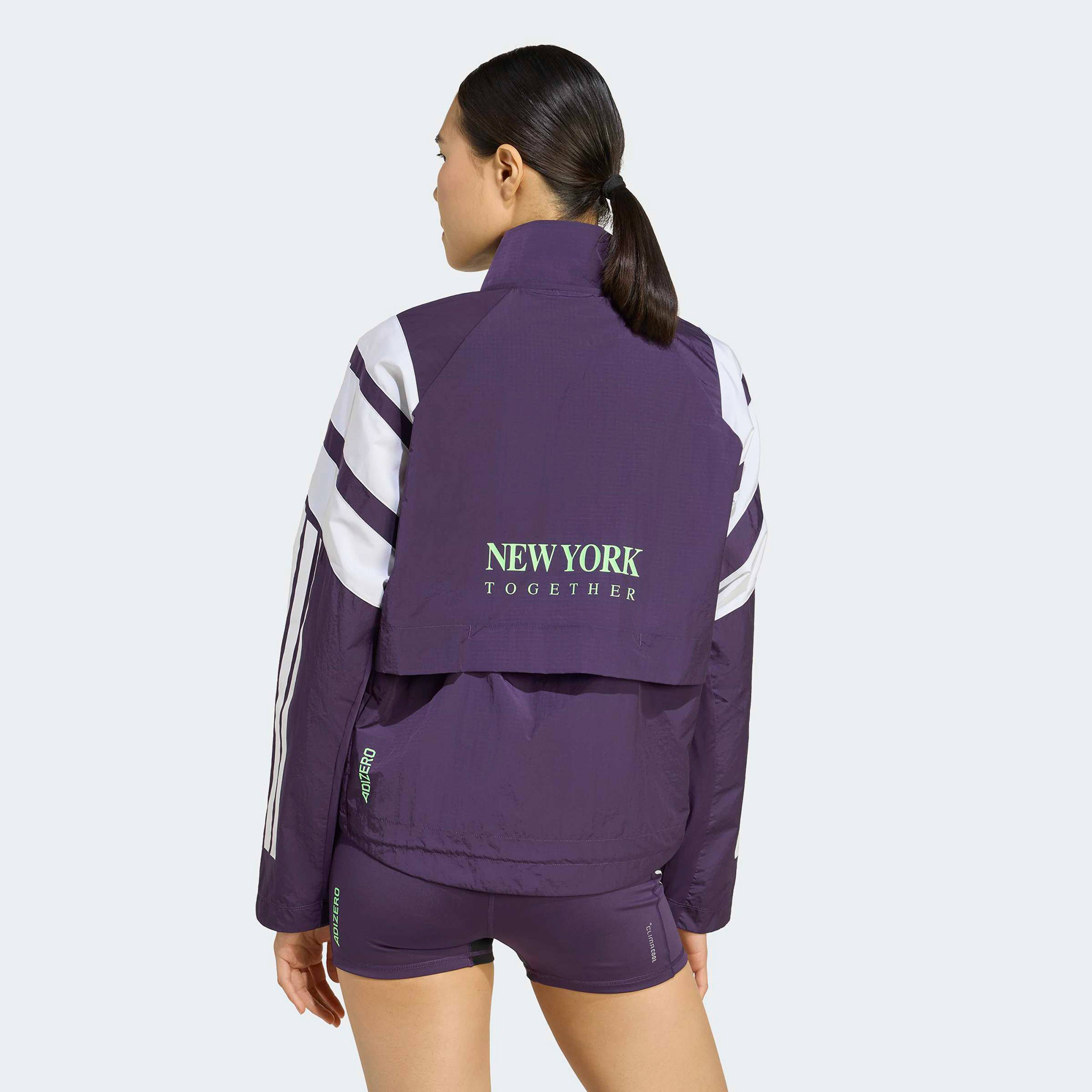 adidas Adizero Nyc Kadın Mor Koşu Rüzgarlığı