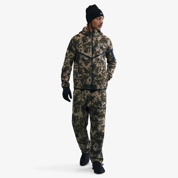 Nike Tech Fleece Kamuflaj Desenli Windrunner Erkek Kahverengi Ceket