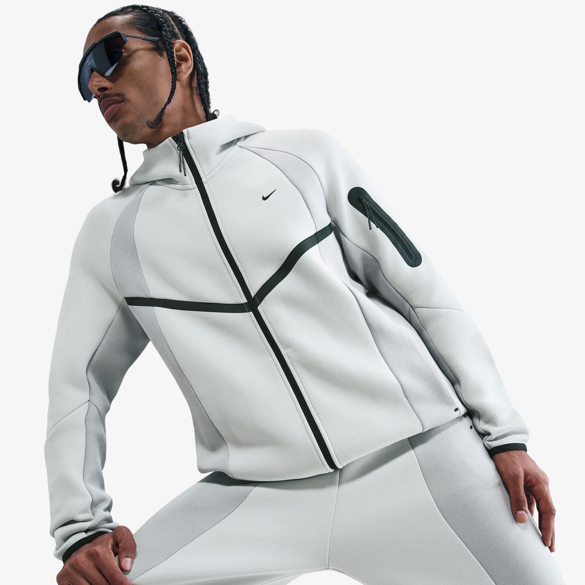 Nike Tech Fleece Windrunner Erkek Beyaz Ceket