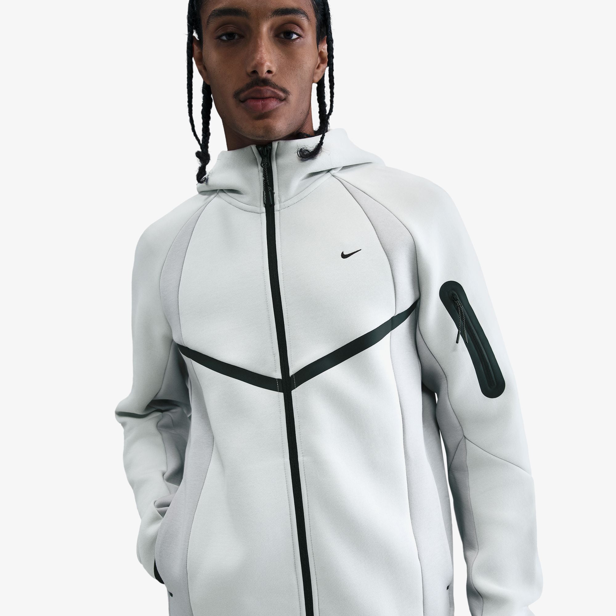 Nike Tech Fleece Windrunner Erkek Beyaz Ceket