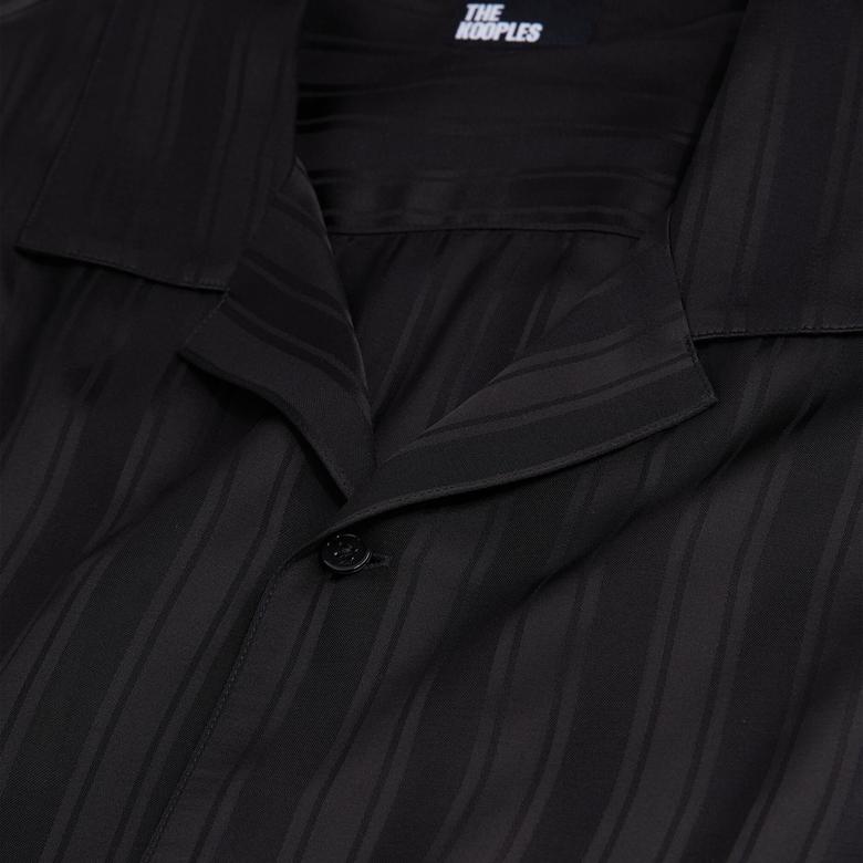 ERKEK COMFORT FIT ÇİZGİLİ SİYAH GÖMLEK