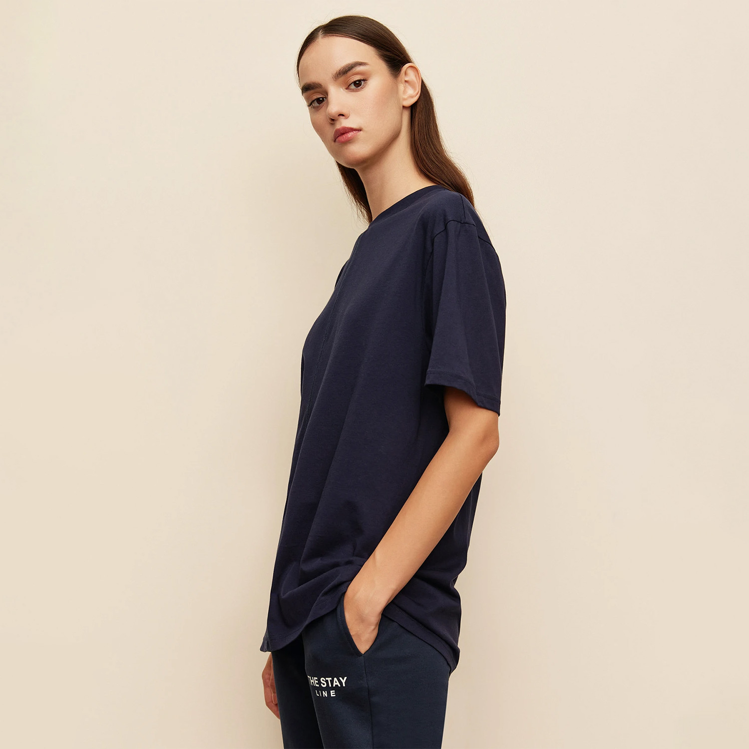 The Stay Line Soley Unisex Lacivert T-Shirt