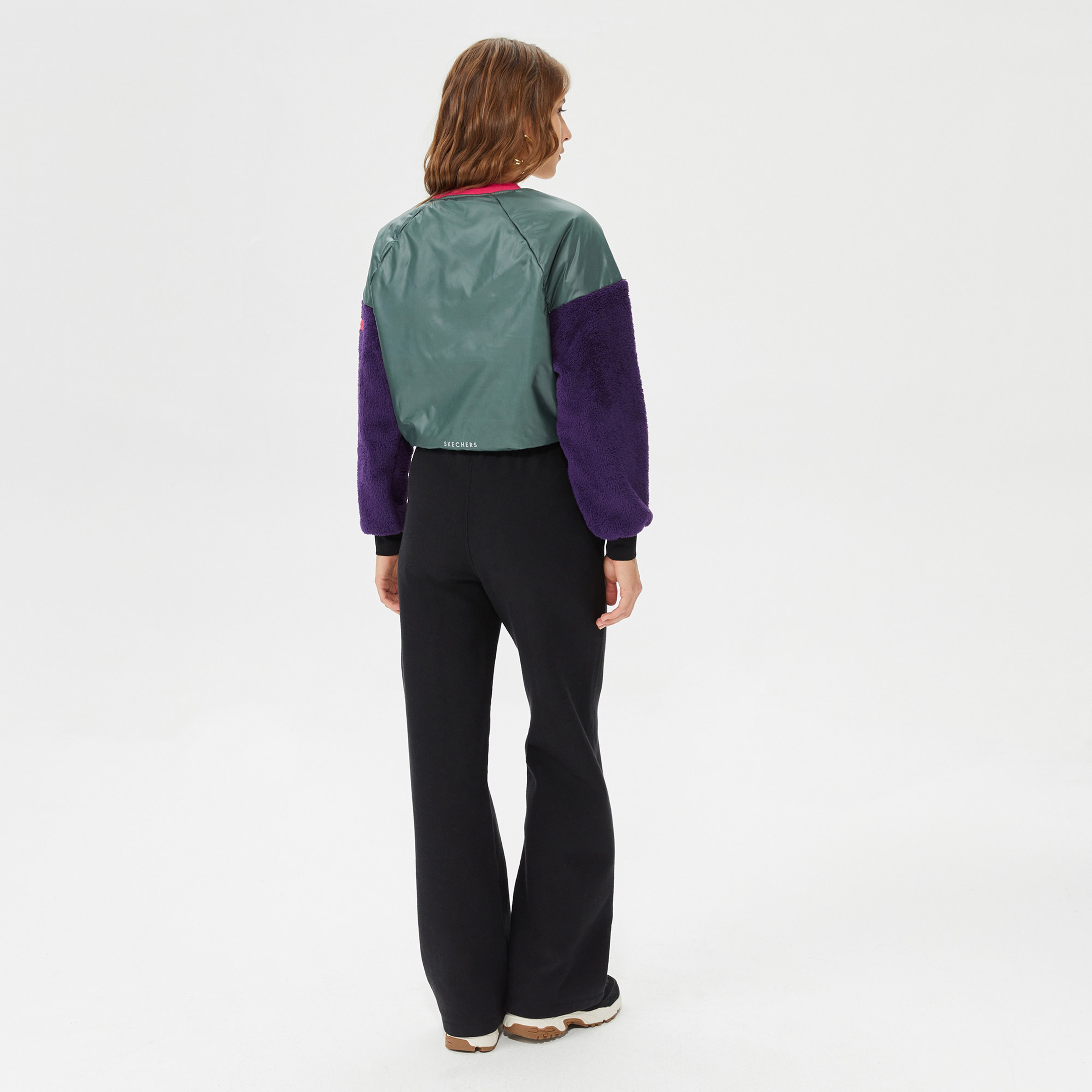 Skechers Capsule Coll Mix Fabric Kadın Krem Sweatshirt