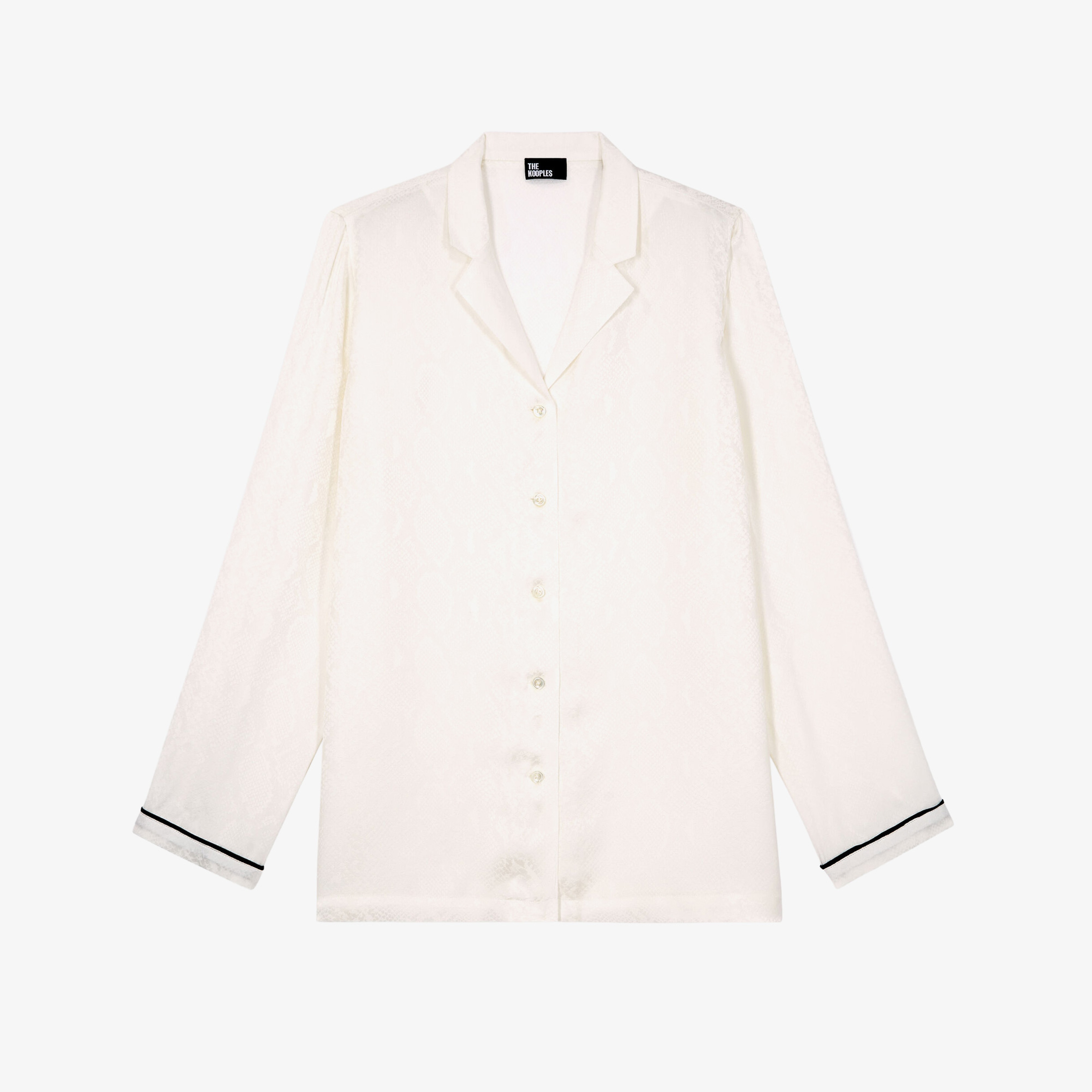 KADIN DESENLİ BEYAZ SATEN GÖMLEK