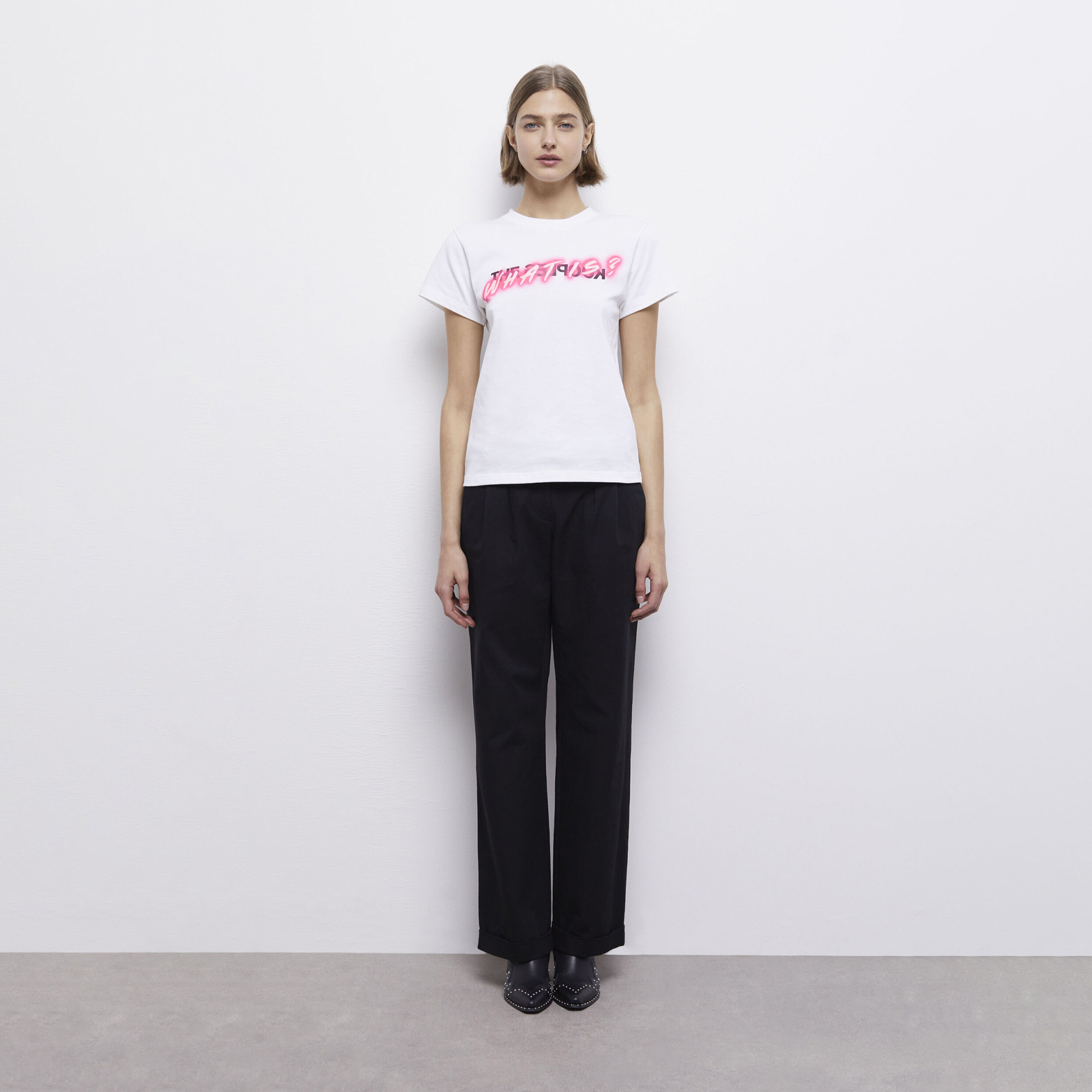 KADIN BASKILI BEYAZ T-SHIRT