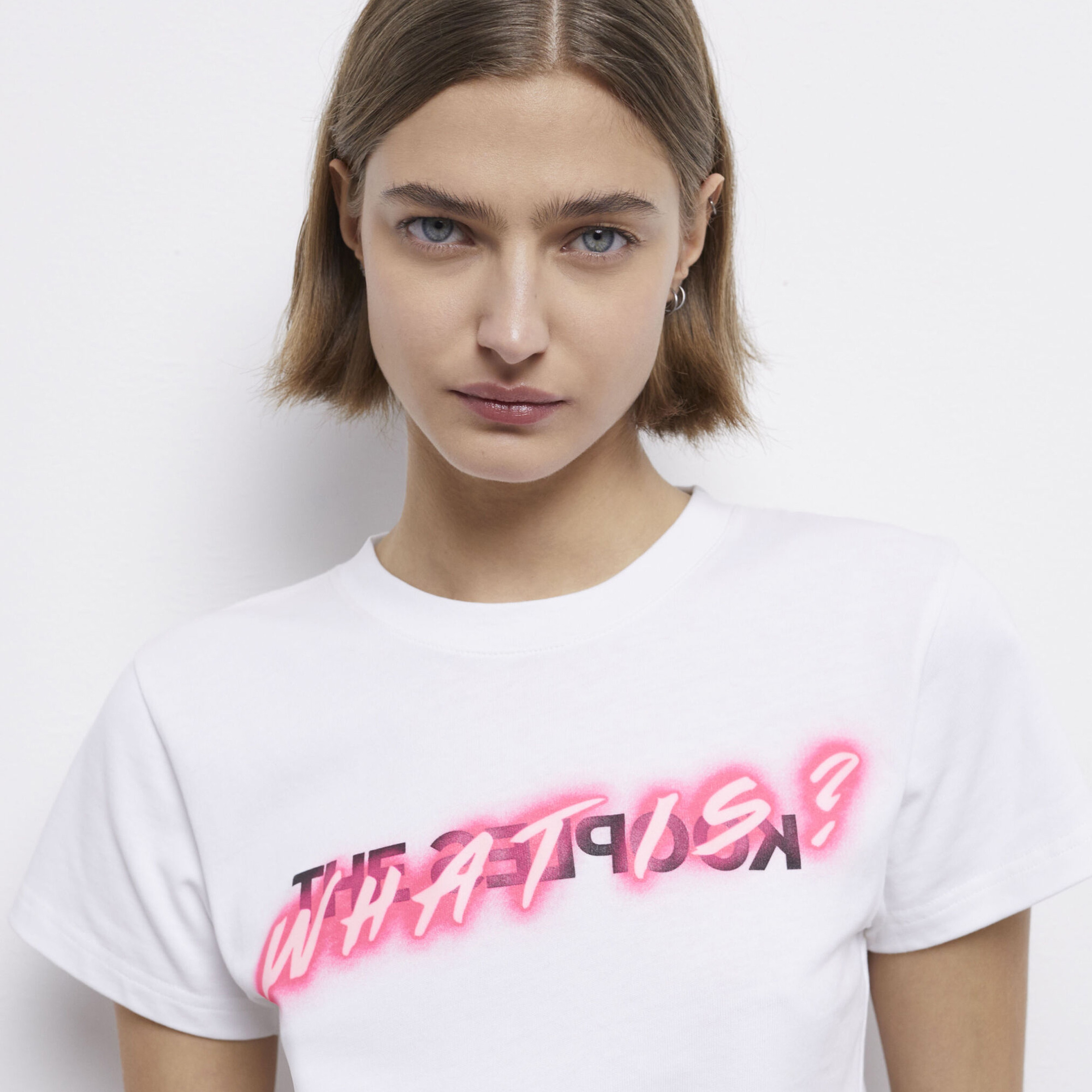 KADIN BASKILI BEYAZ T-SHIRT