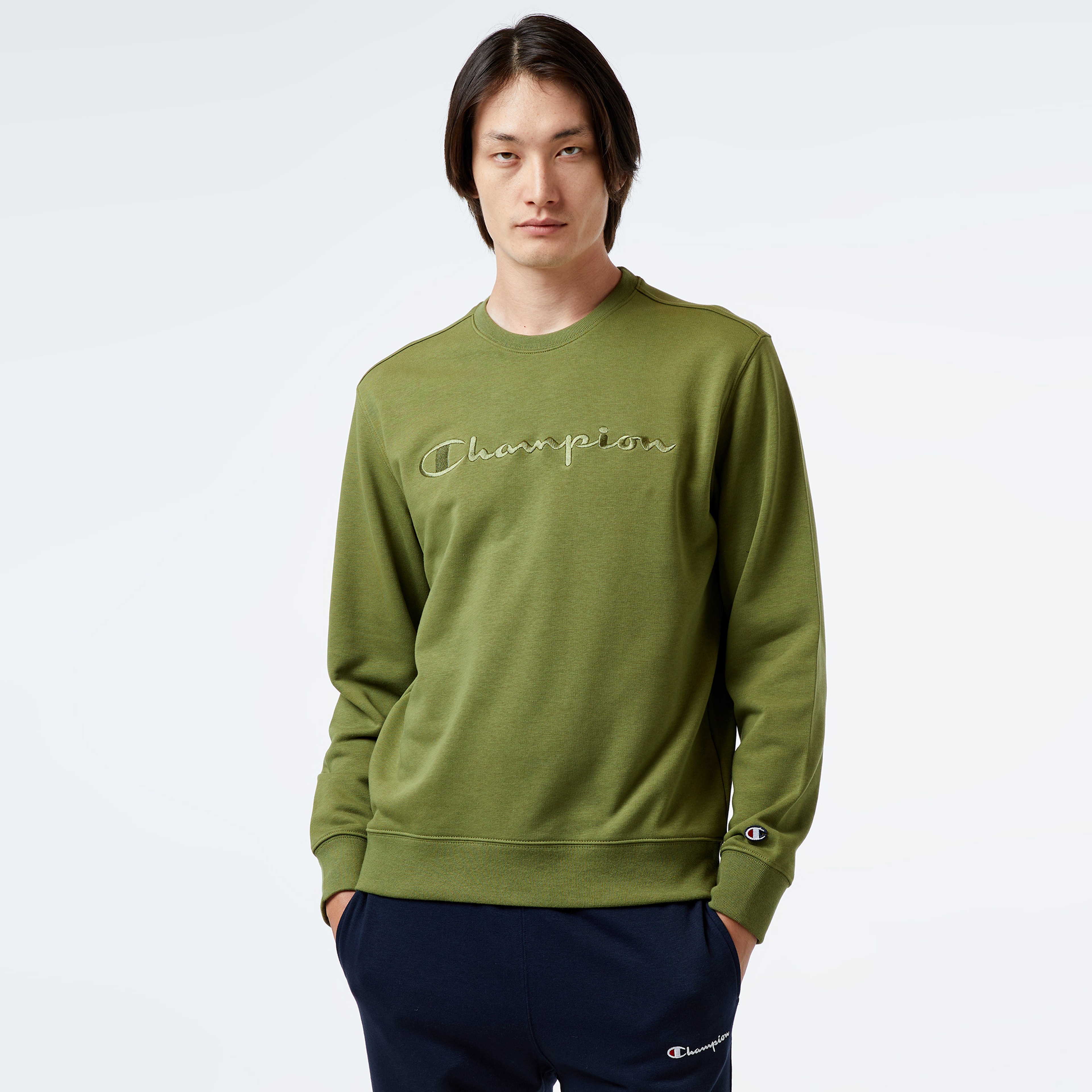 Champion Crewneck Erkek Yeşil Sweatshirt