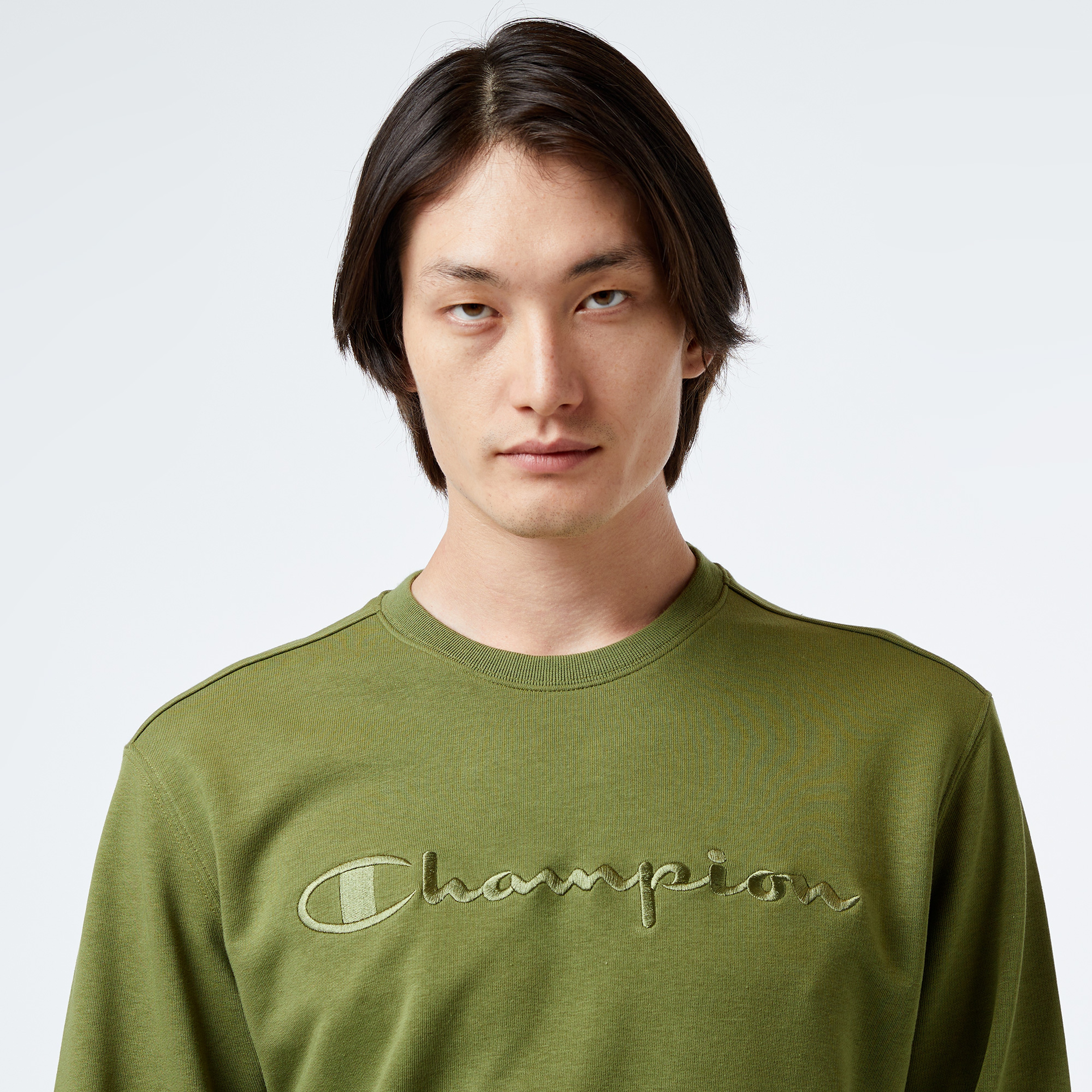 Champion Crewneck Erkek Yeşil Sweatshirt