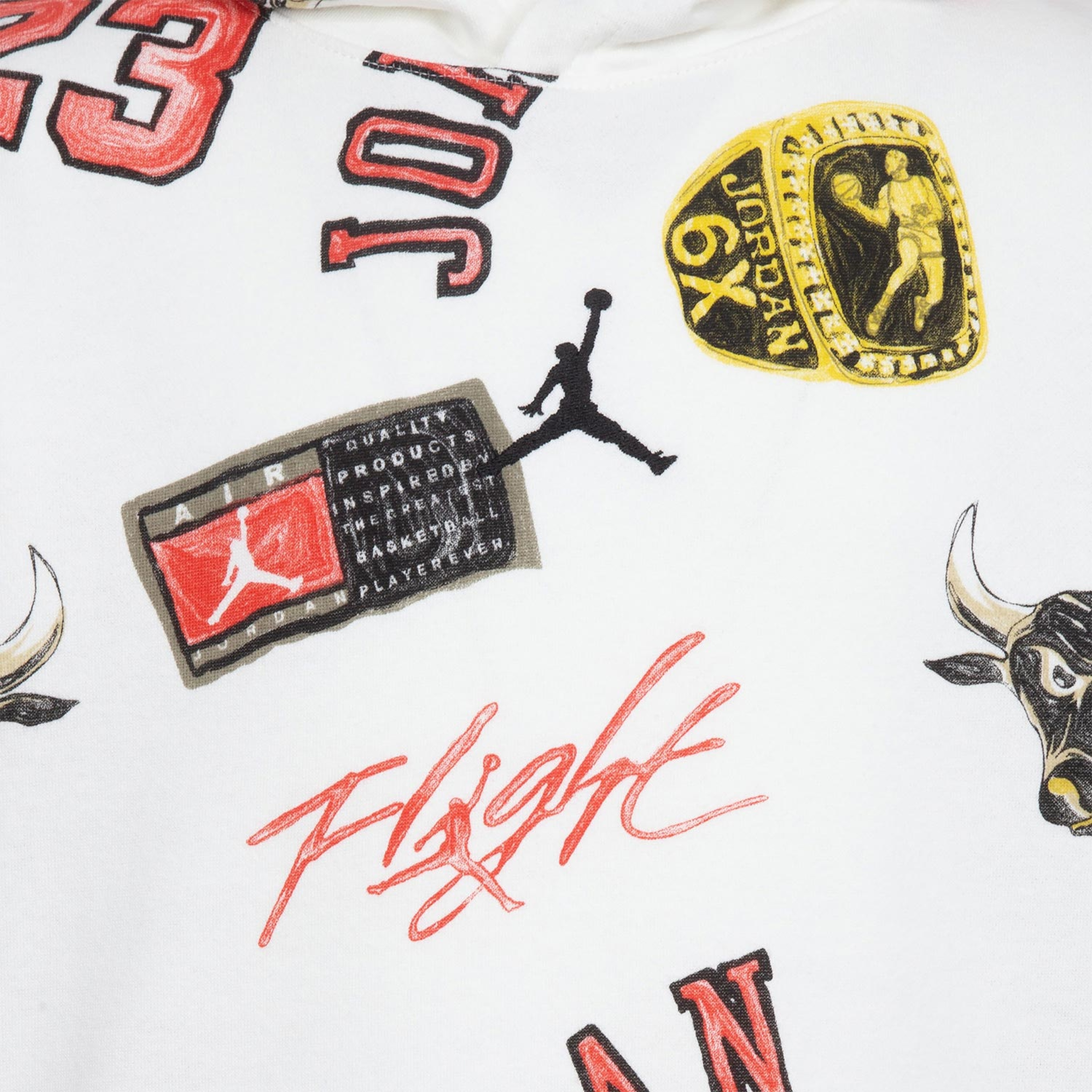 Jordan Essentials All-Over Printed Çocuk Beyaz Sweatshirt