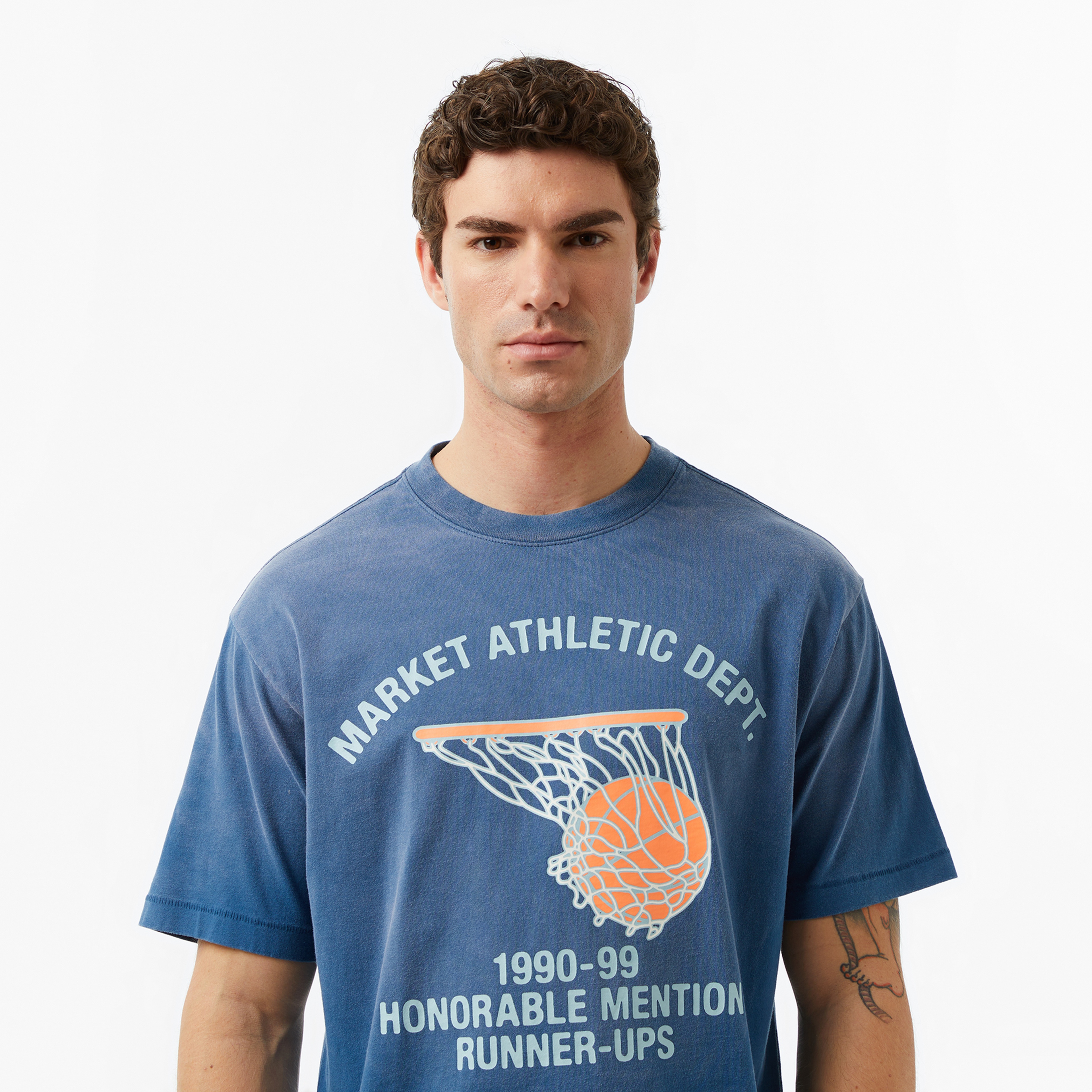 The Market 'Runner Up Basketball' Erkek Mavi T-Shirt