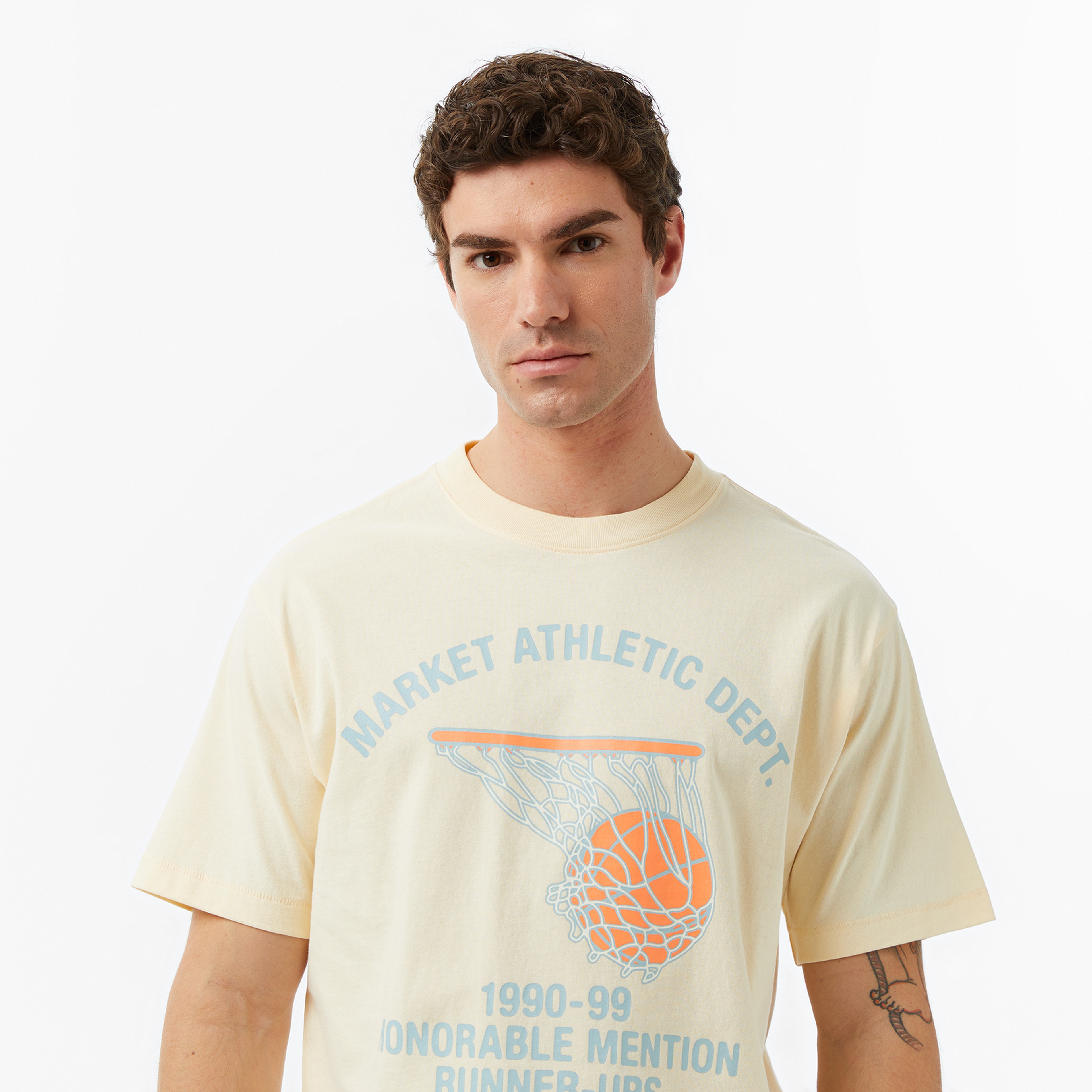 The Market 'Runner Up Basketball' Erkek Krem T-Shirt