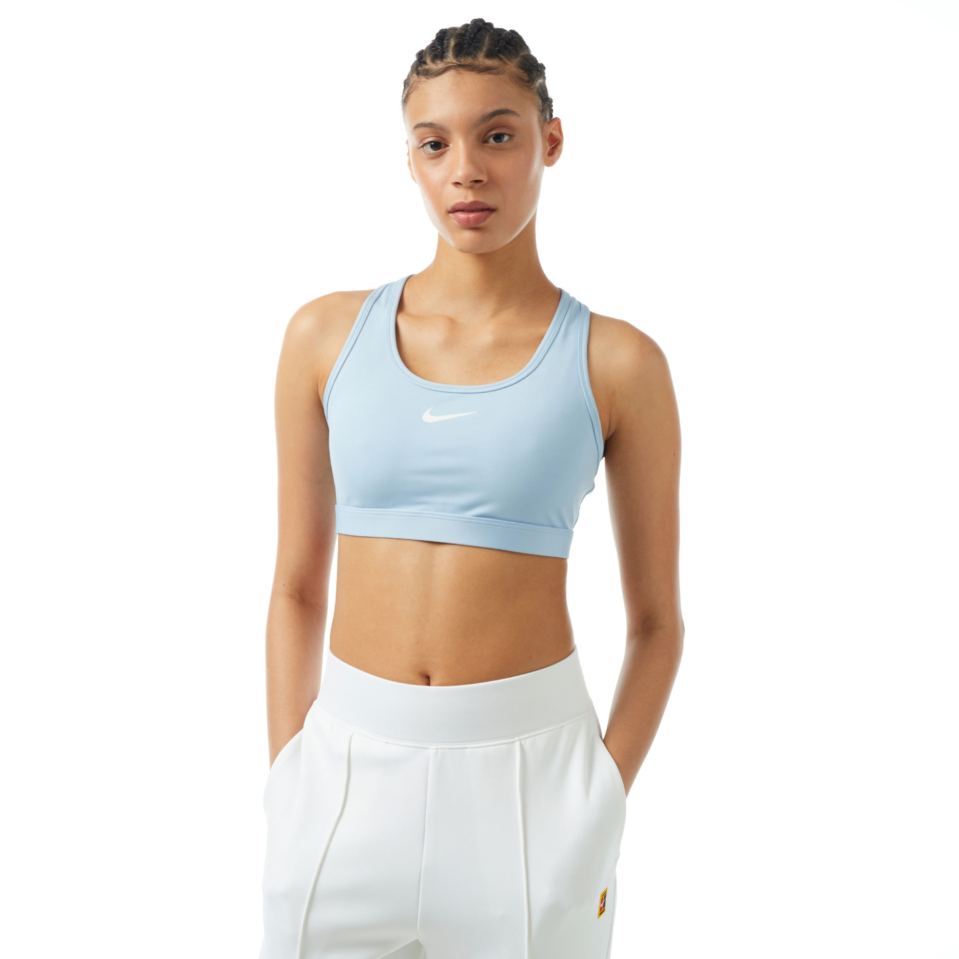 Nike Swoosh Medium Support Kadın Mavi Bra