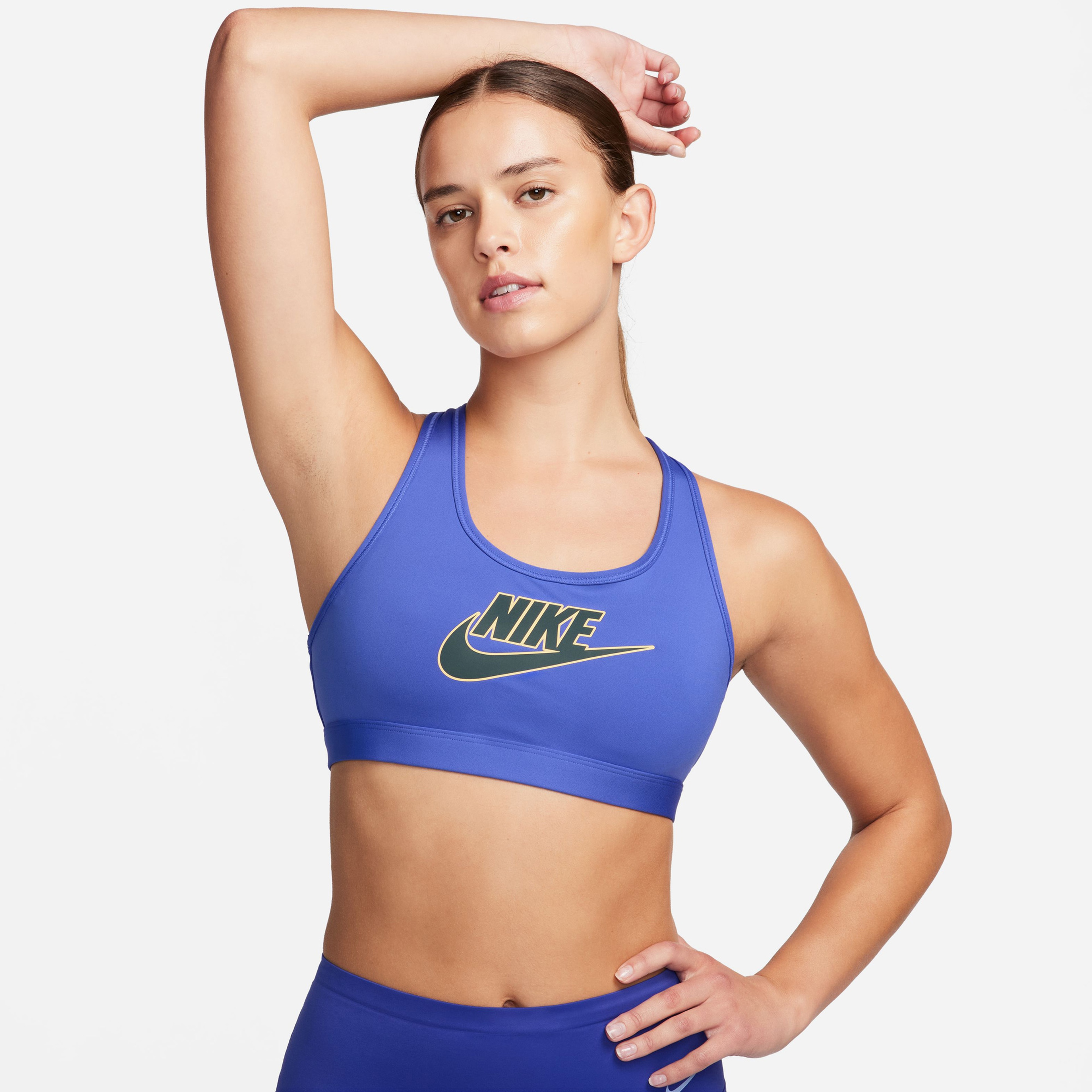 Nike Swoosh Futura Kadın Mavi Bra