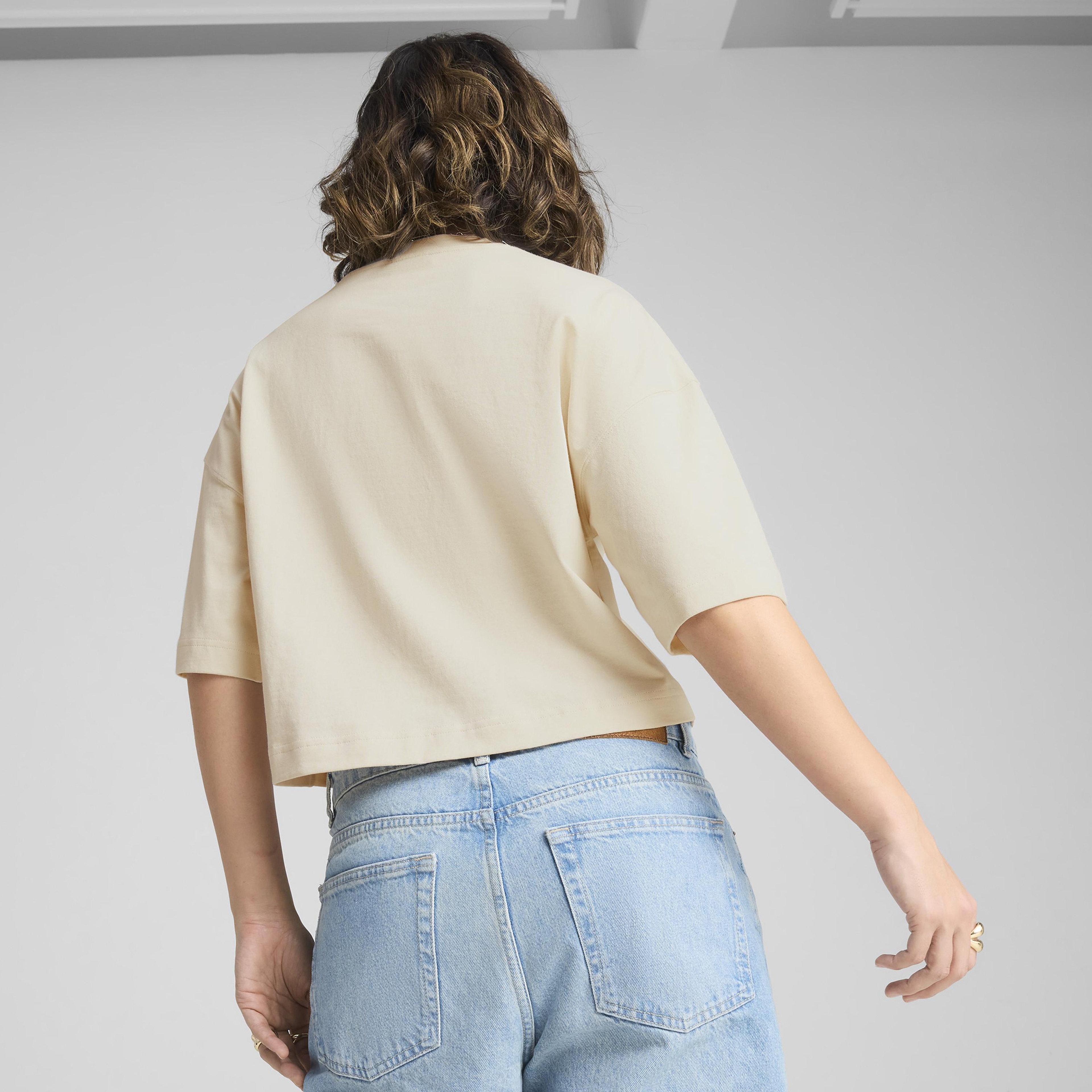 Puma Premium Ess Graphic Kadın Krem T-Shirt