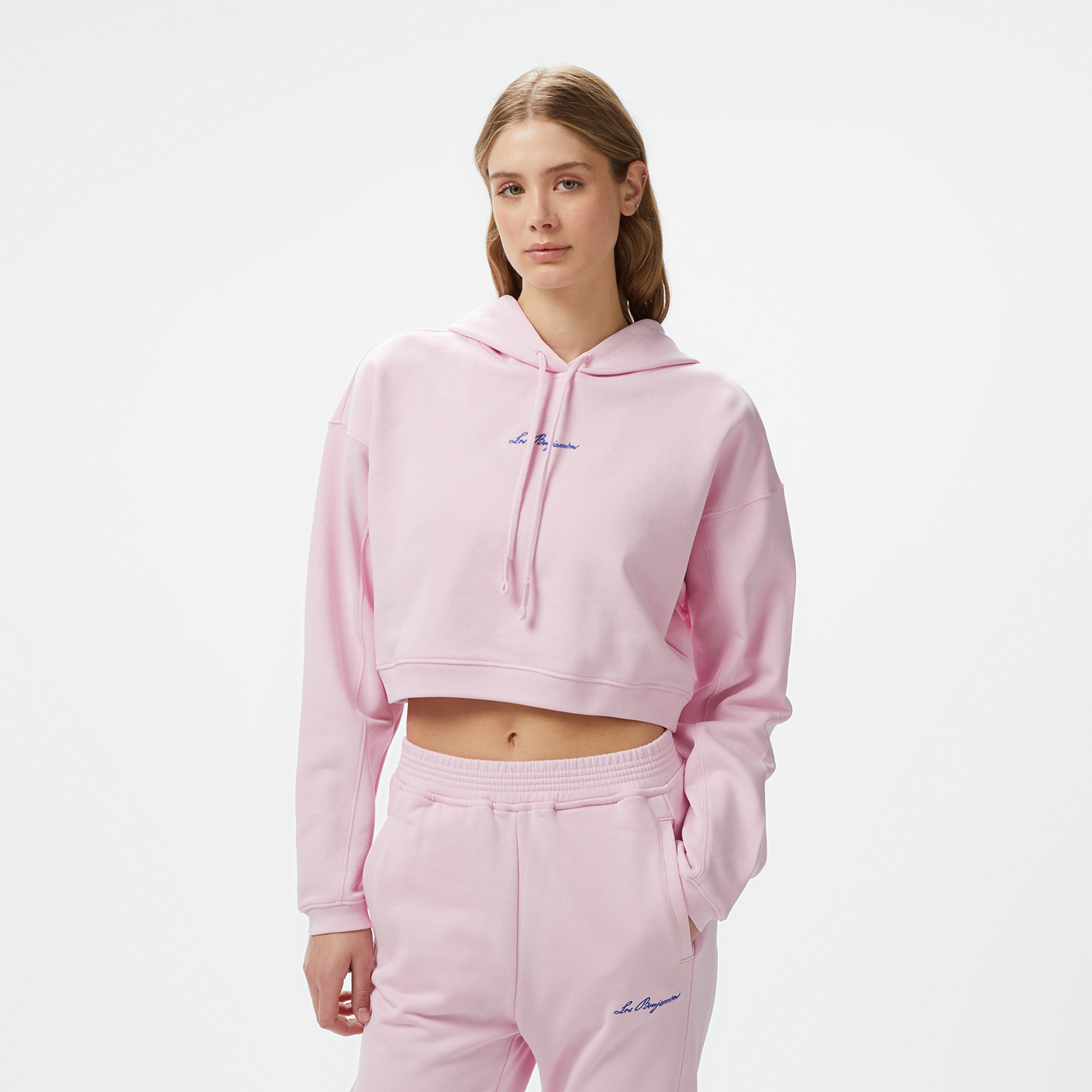 Les Benjamins Essentials Crop 003 Kadın Pembe Sweatshirt