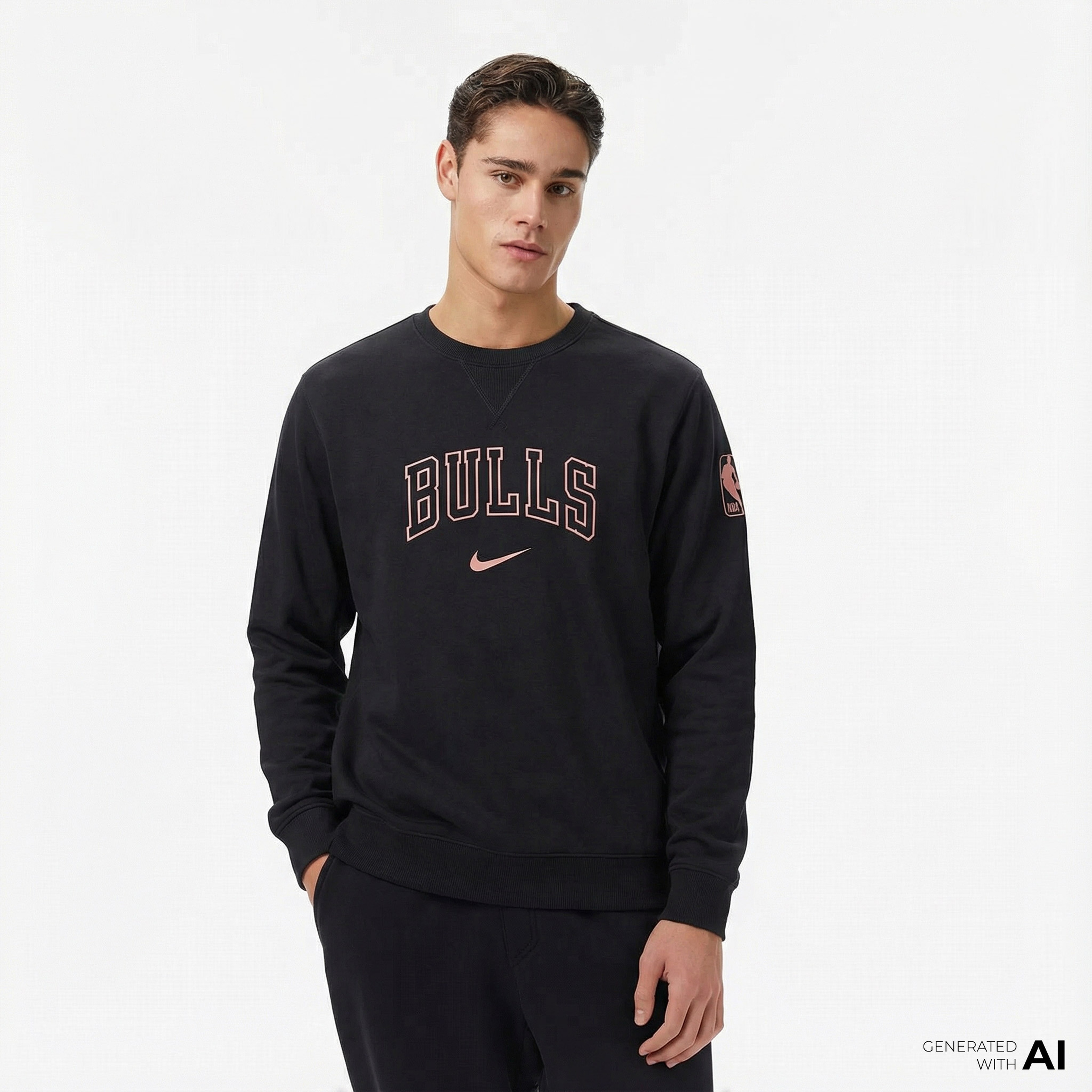 Nike Chicago Bulls Standard Issue Erkek Siyah Eşofman Üstü