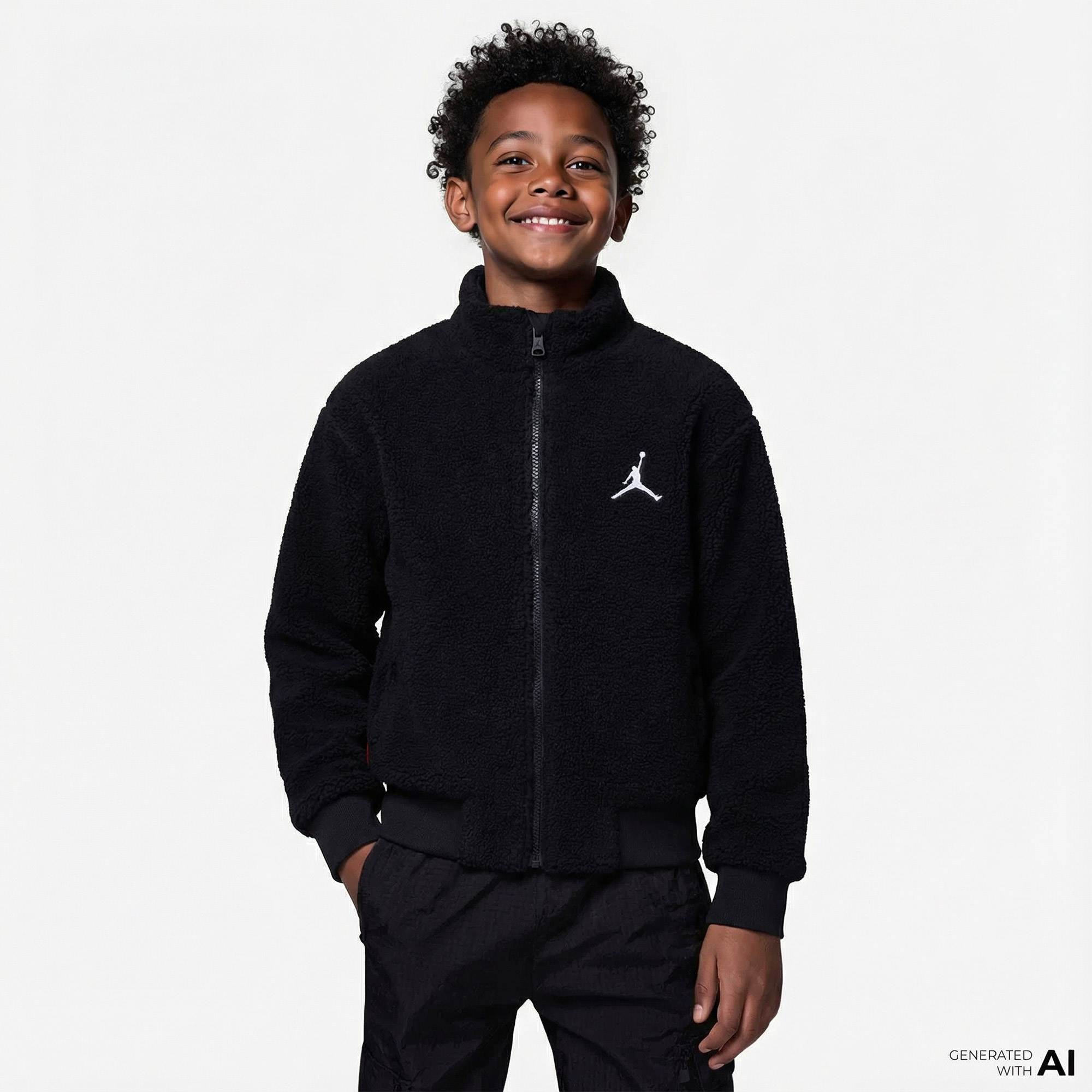 Jordan Jdg Jumpman Sherpa Çocuk Siyah Mont