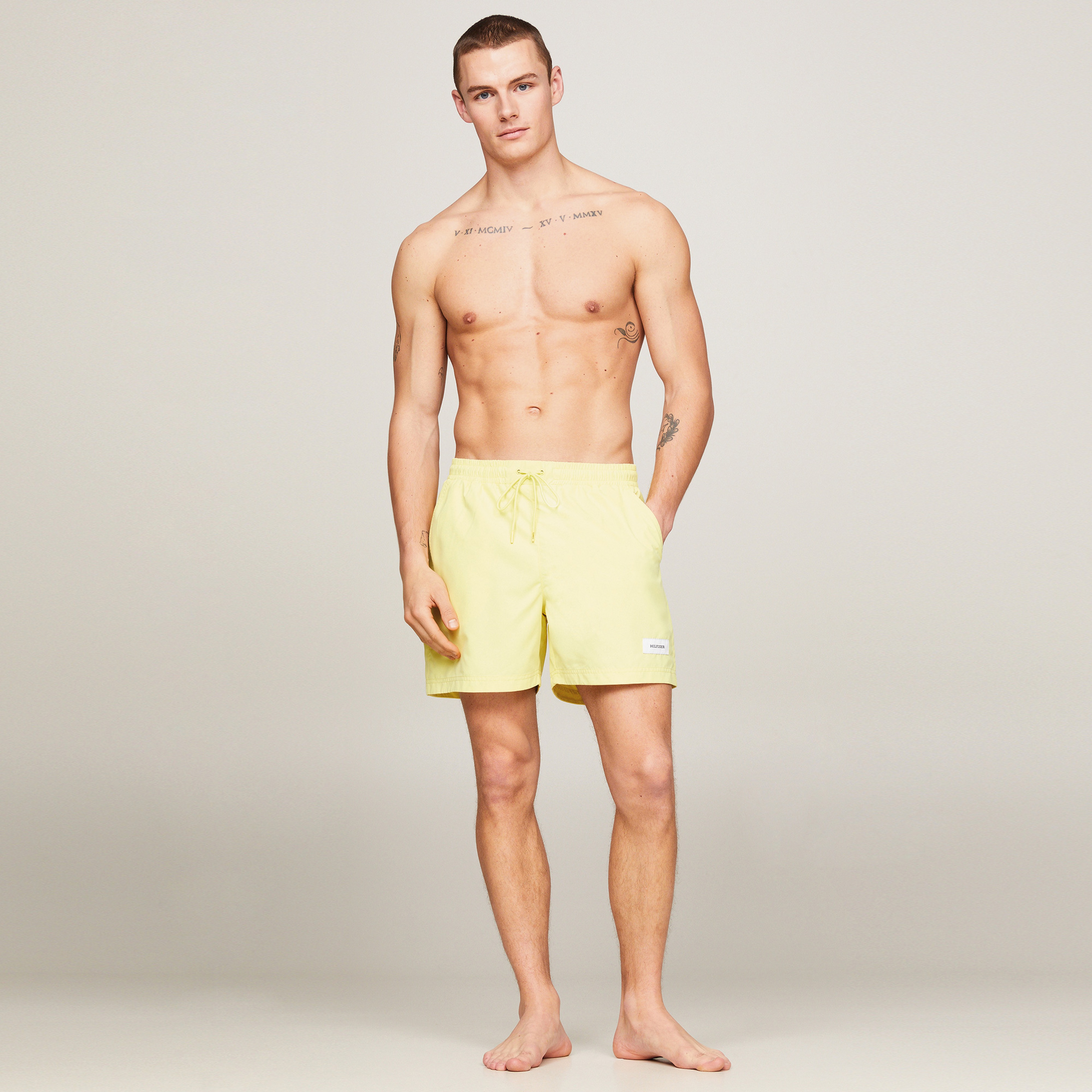 Tommy Hilfiger Medium Drawstring Label Erkek Sarı Deniz Şortu