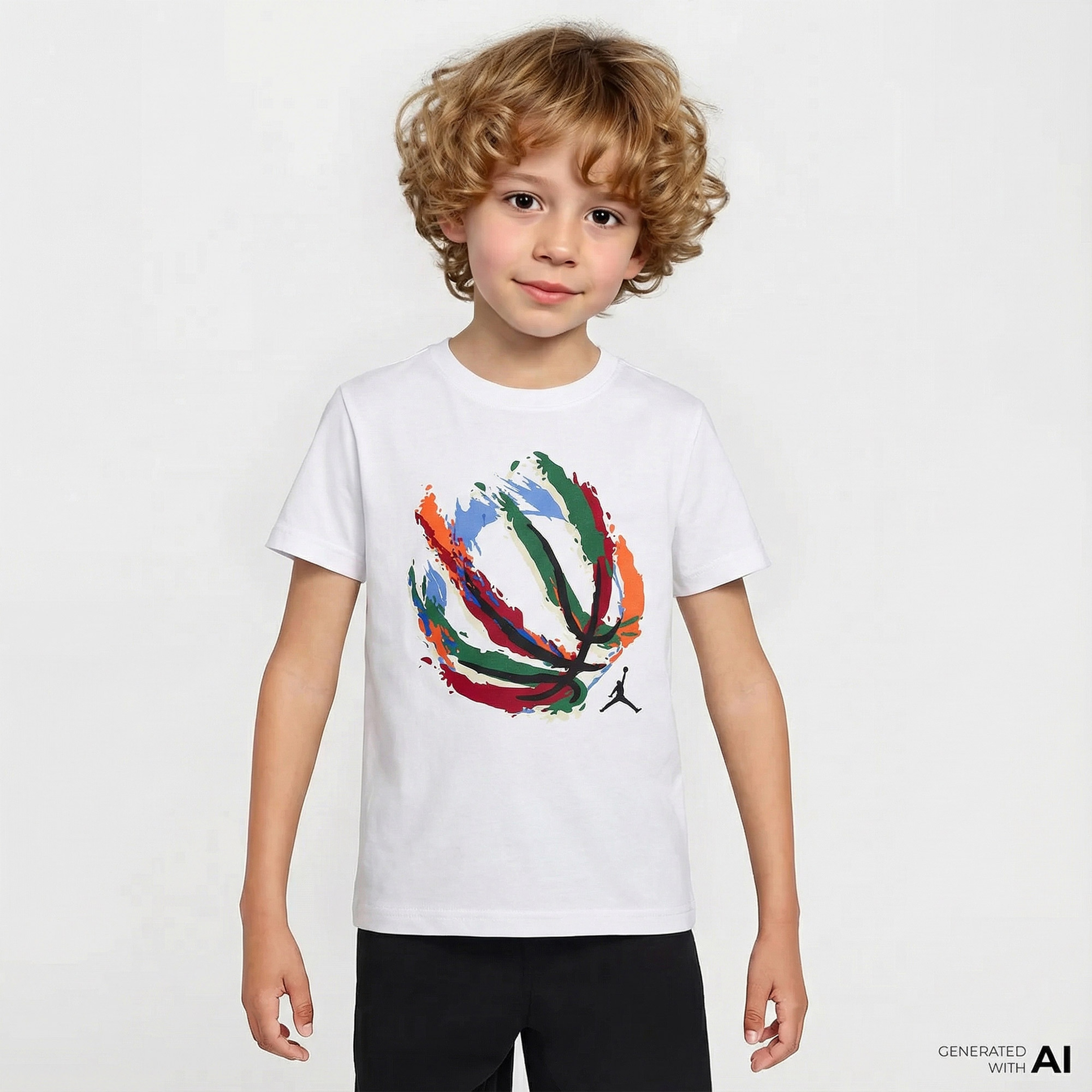 Jordan Basketball Fire Çocuk Beyaz T-Shirt