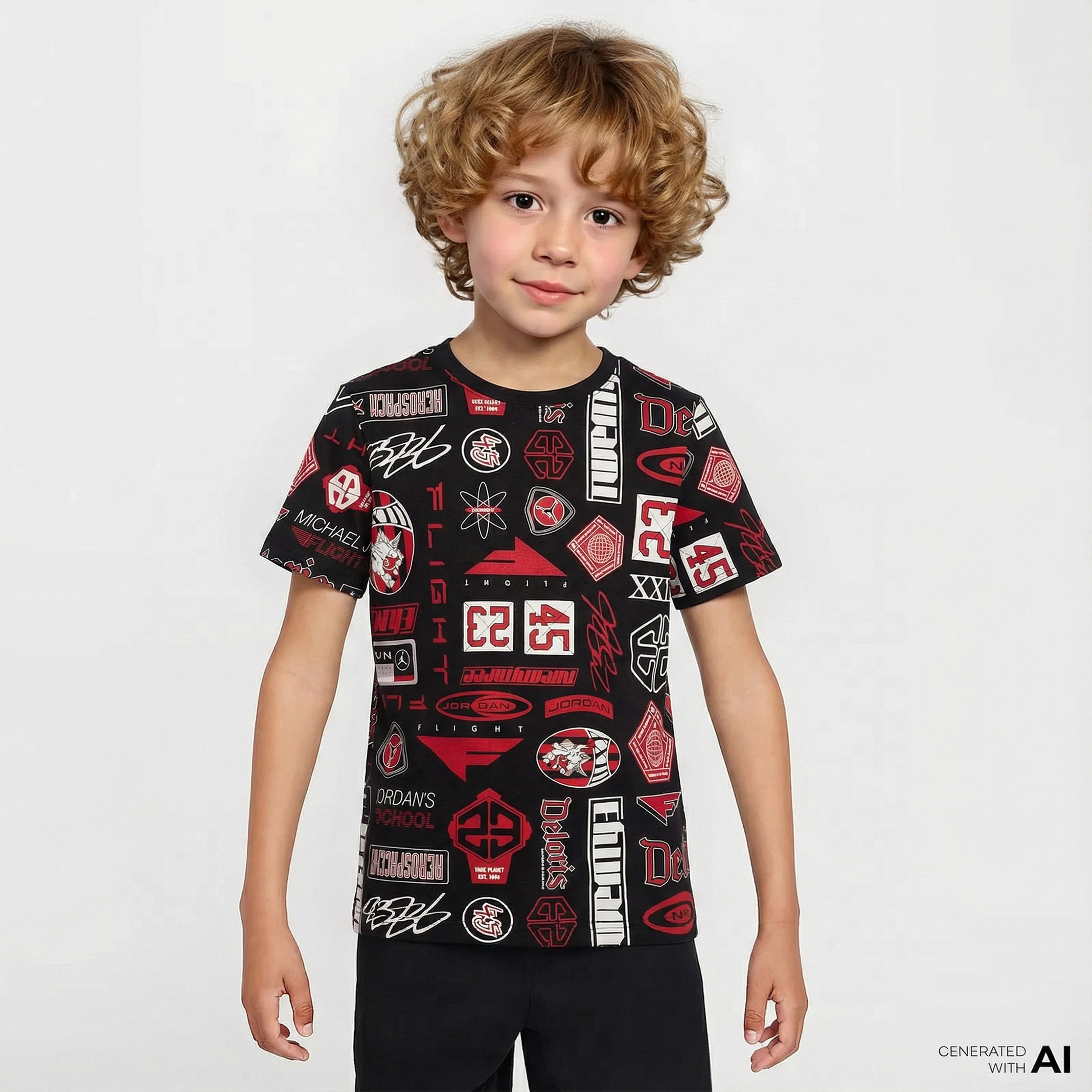 Jordan Essentials Printed Çocuk Siyah T-Shirt