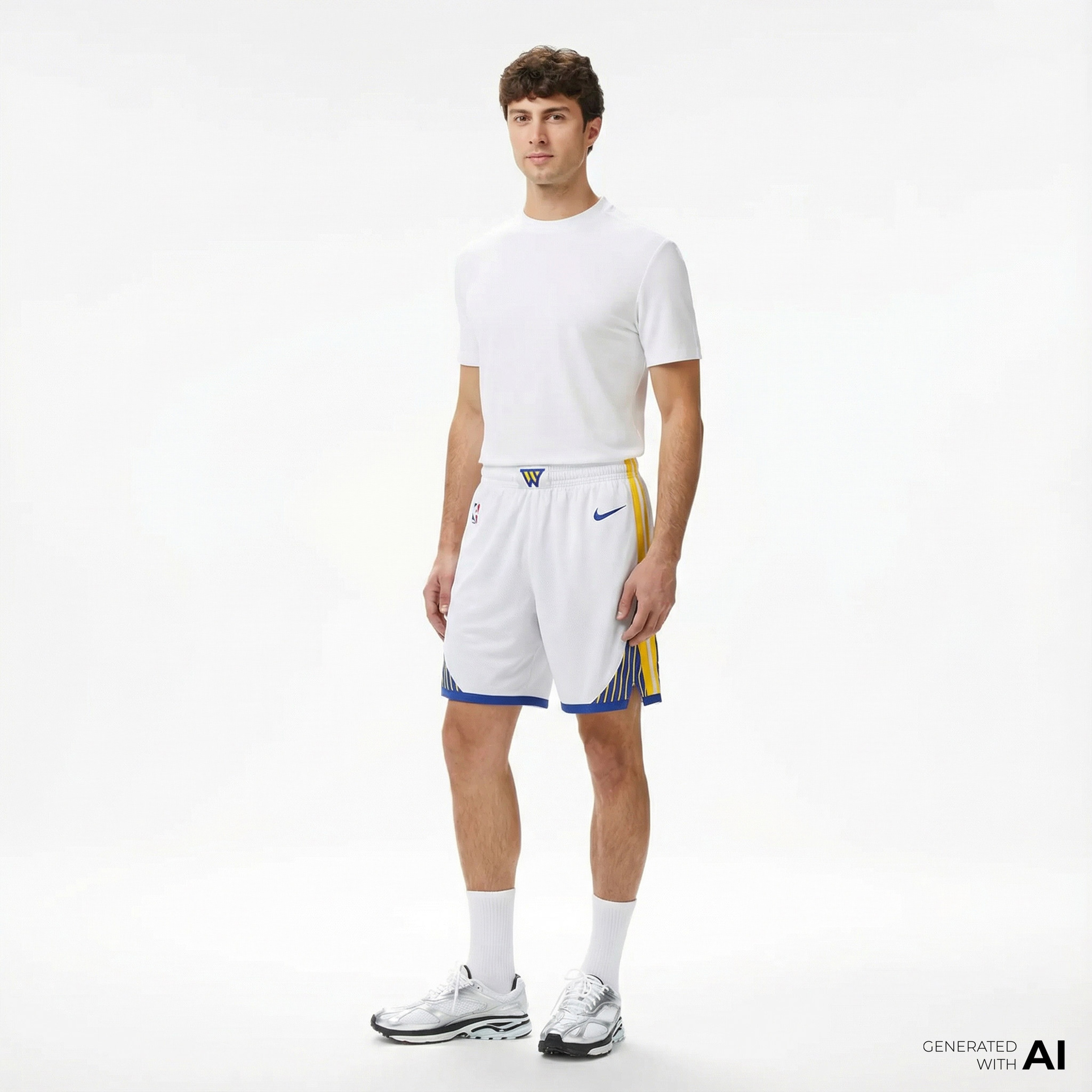 Nike Golden State Warriors 2024/25 Edition Erkek Beyaz Basketbol Şortu