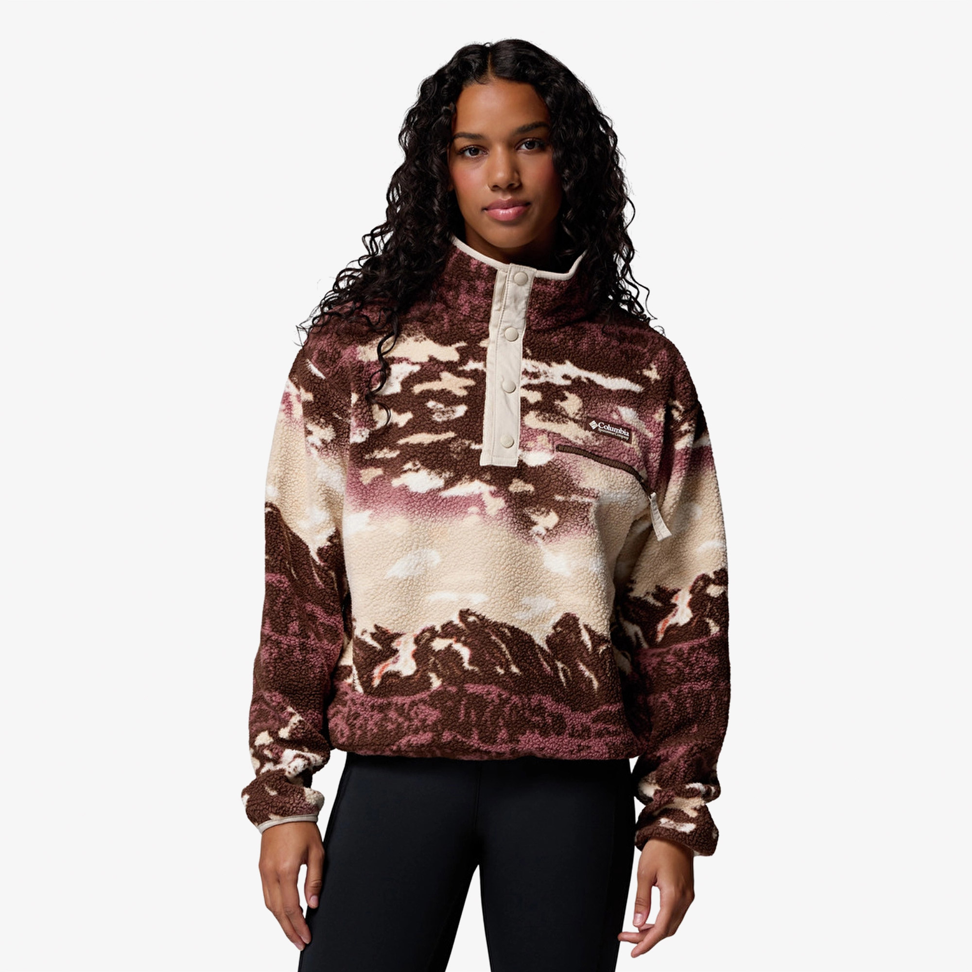 Columbia Helvetia Iı Printed Cropped Half Snap Kadın Kırmızı Polar