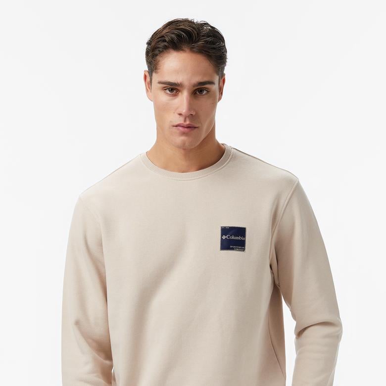 Columbia Cs0450 Csc Boxy Brand Crew Erkek Bej Sweatshirt