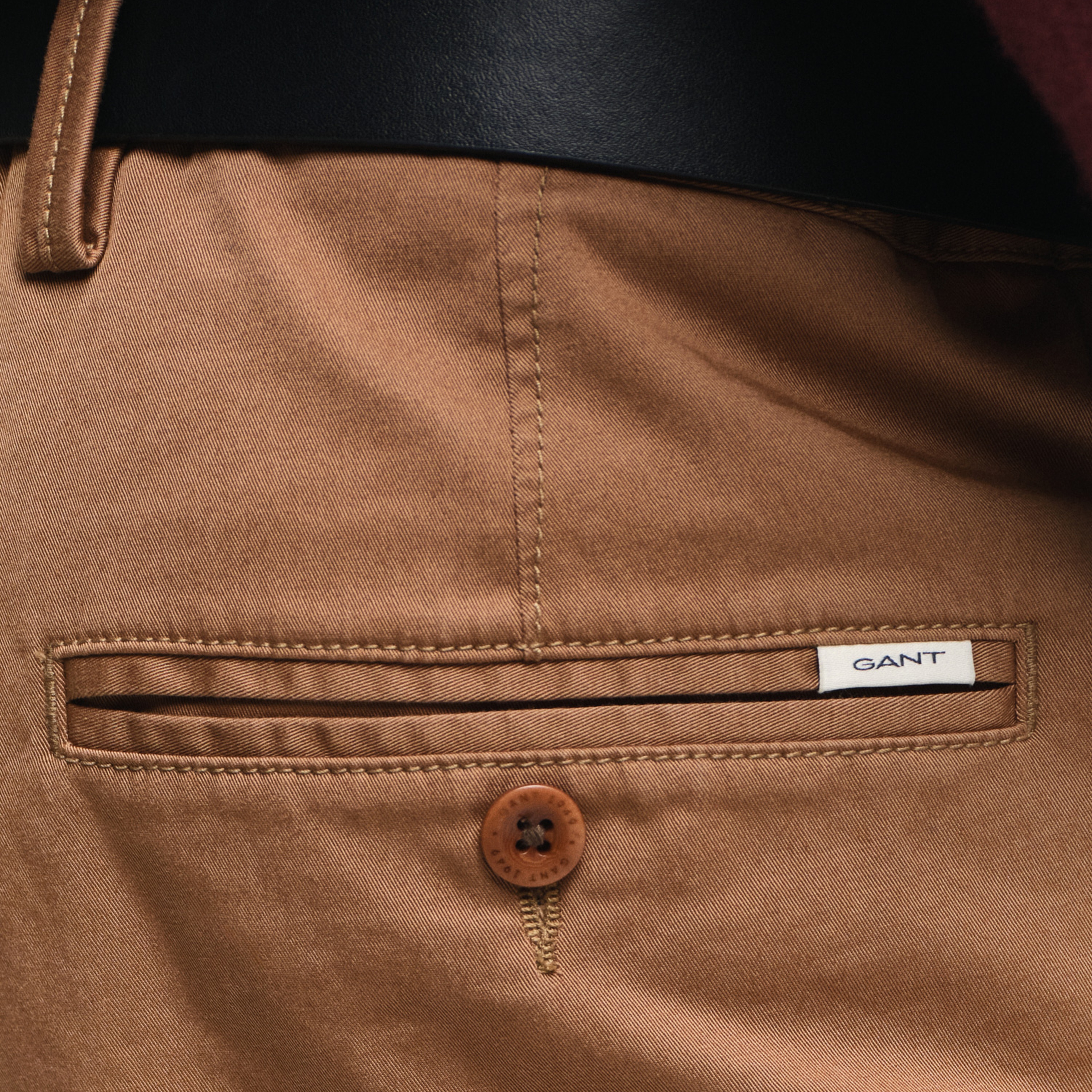 GANT Erkek Kahverengi Regular Fit Chino Pantolon