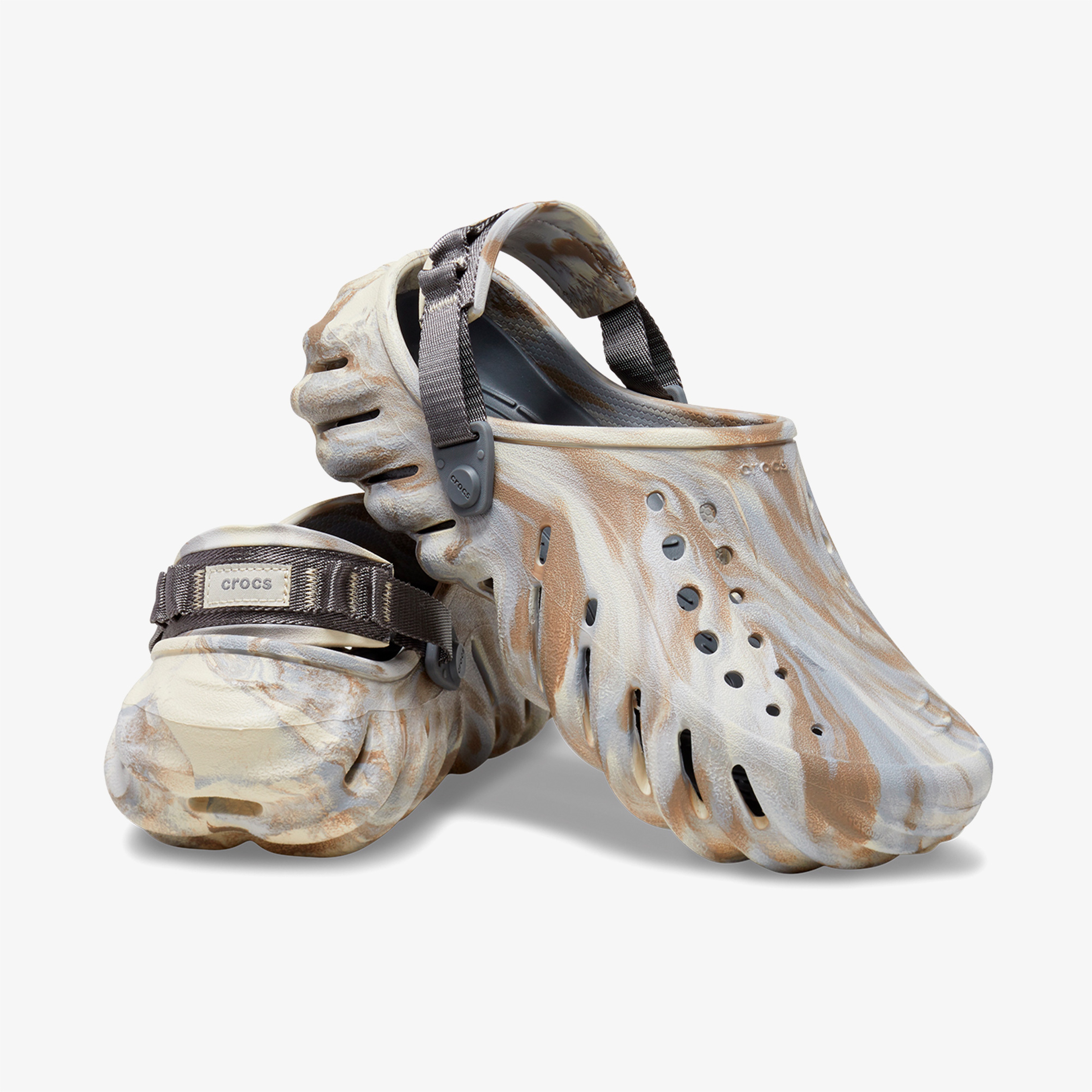 Crocs Echo Marbled Unisex Krem Terlik