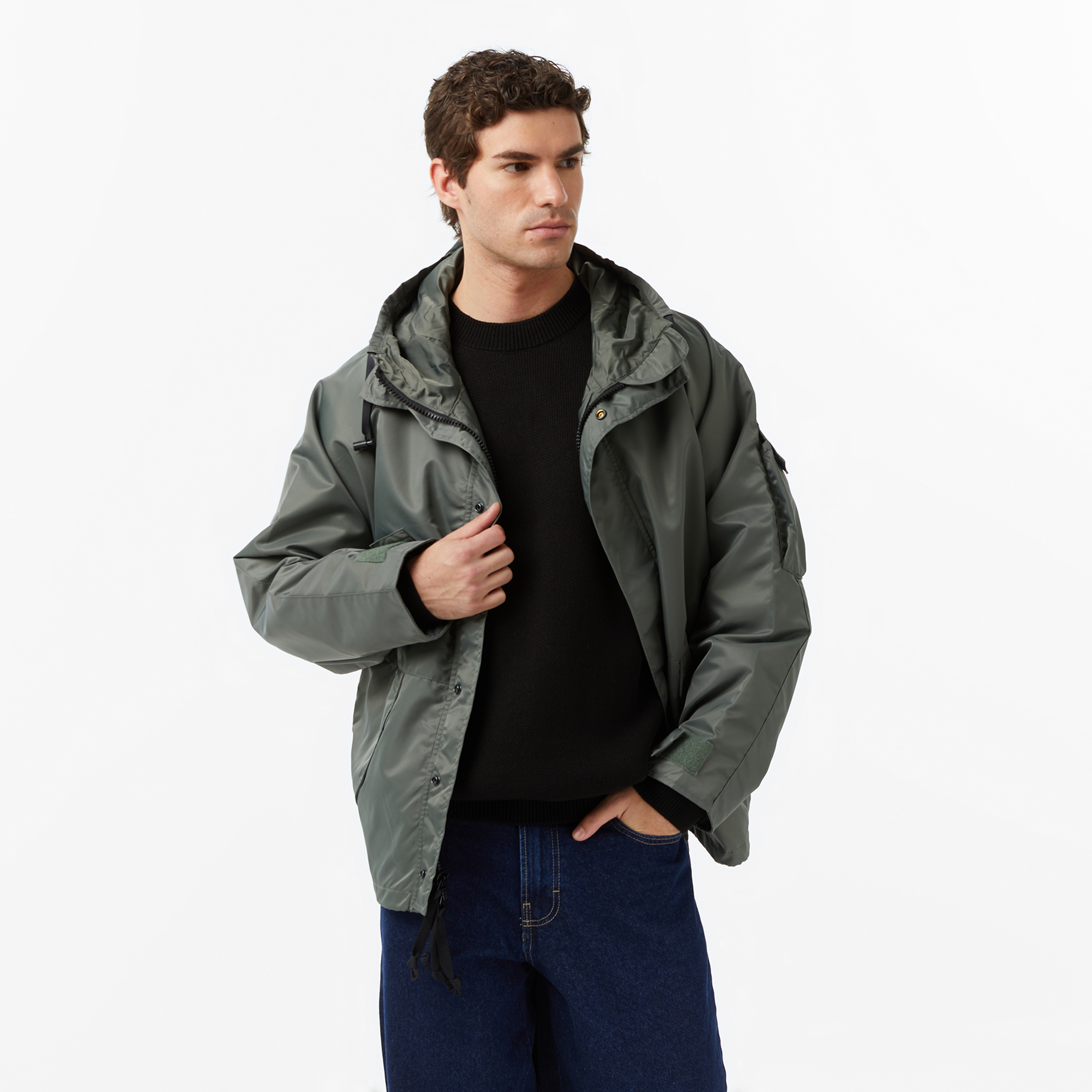 Alpha Industries N-3B Logo Oxford Erkek Yeşil Mont